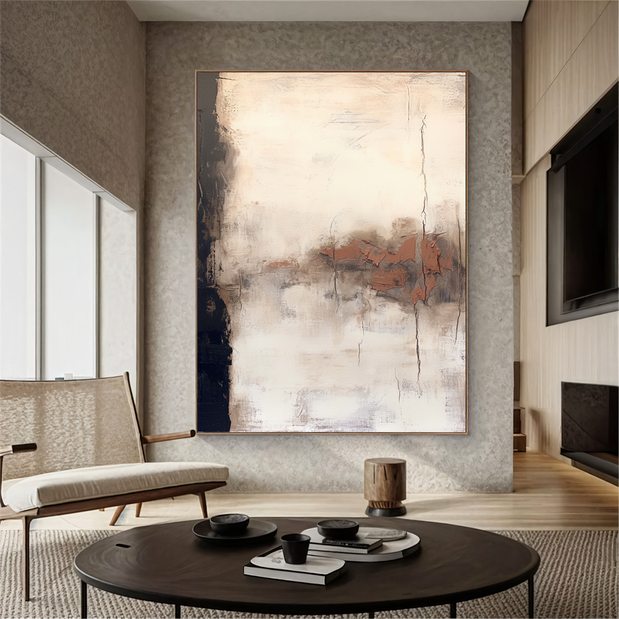 Textured Abstract Opulence | Beige Noir