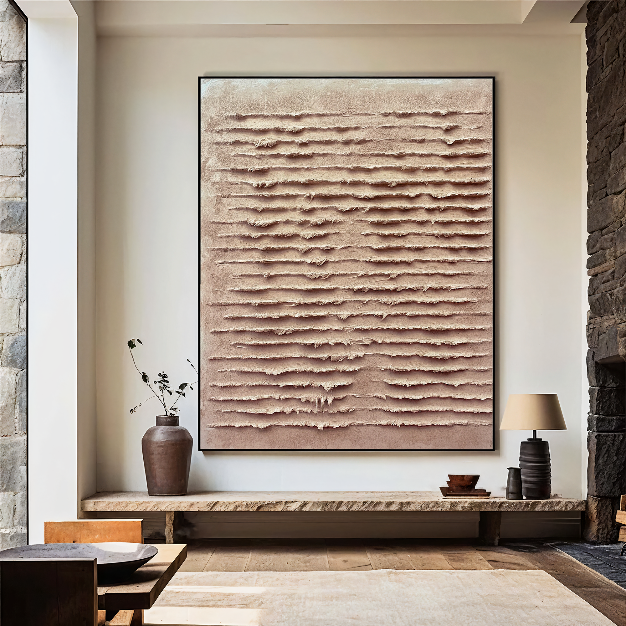 Textured Striped Grace | Beige Blush