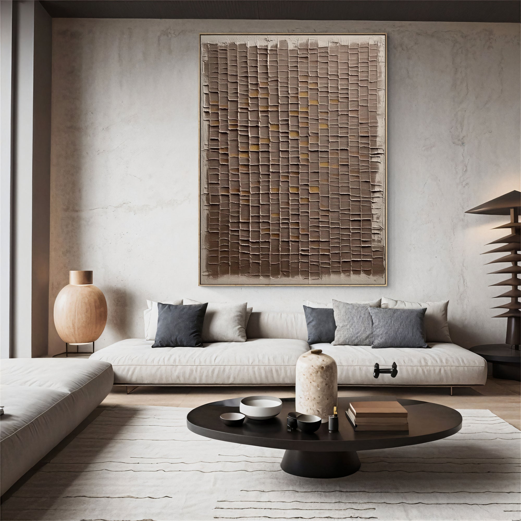 Textured Grid Elegance | Earthy Tones