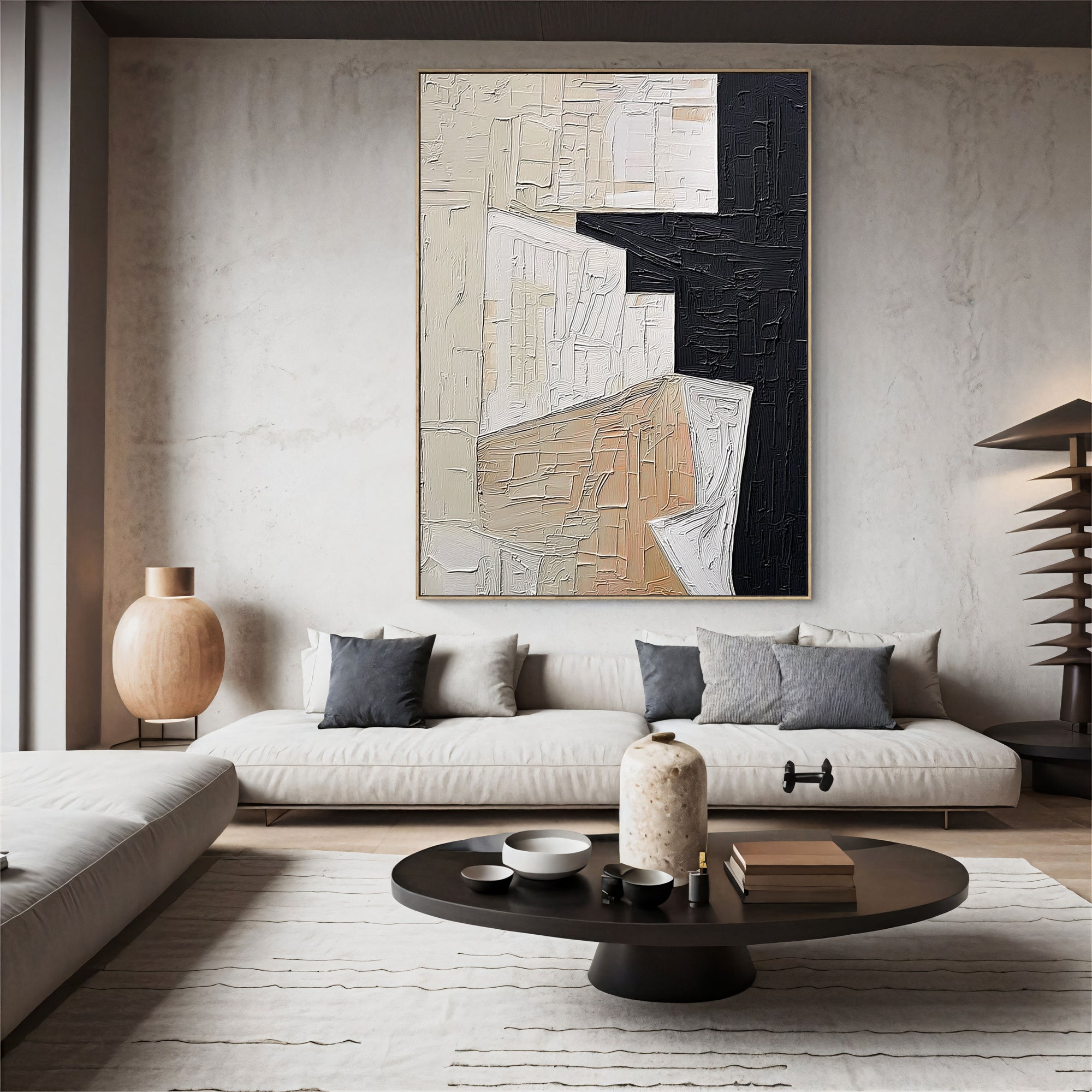 Textured Geometric Depth | Neutral Contrast