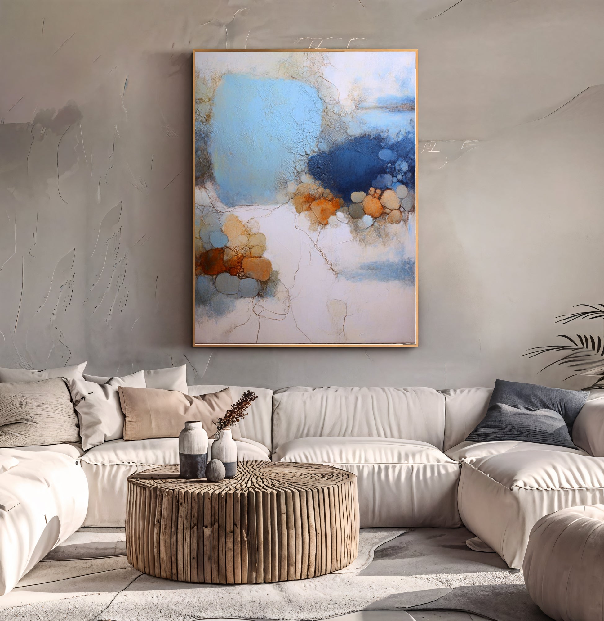 Textured Azure Patina | Amber Vein