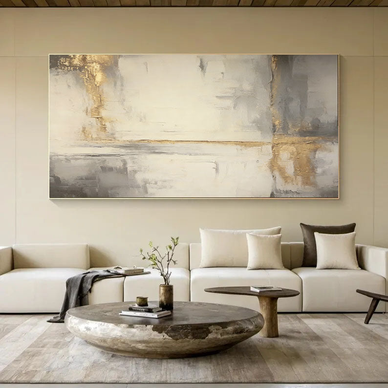 Textured Gilded Serenity | Neutral Abstract