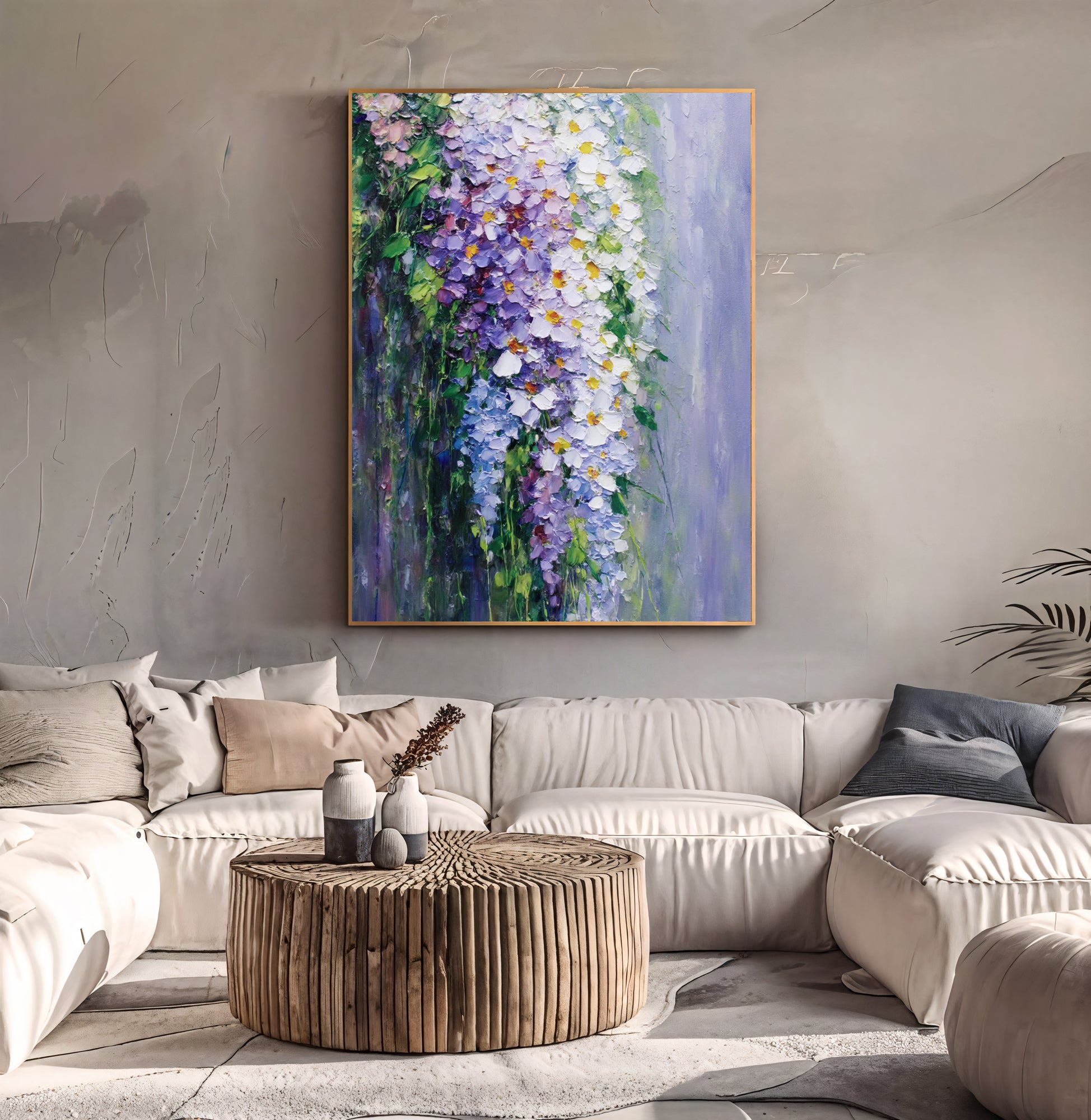 Textured Wisteria Cascade | Lavender Glow