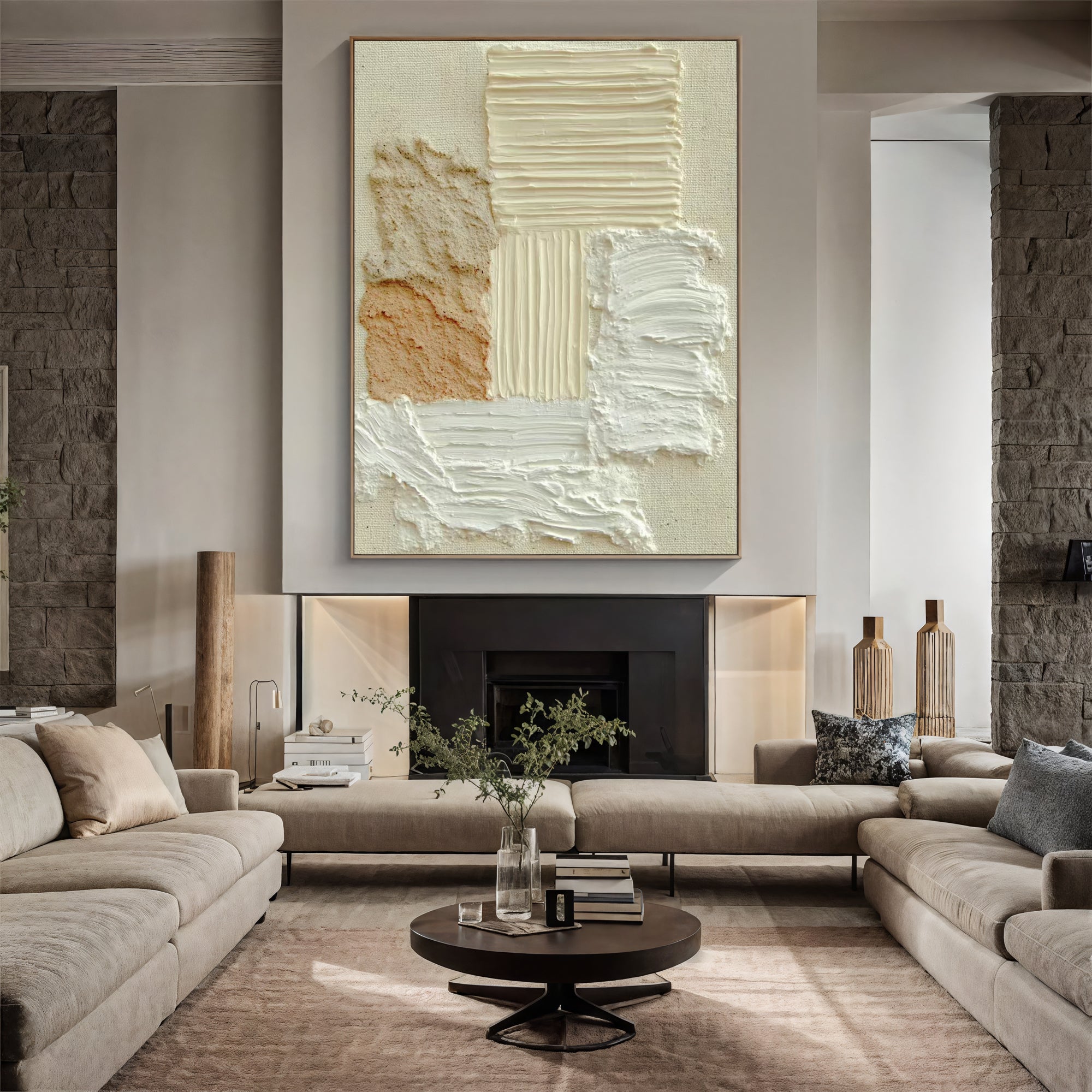 Textured Creamy Warmth | Beige Ivory