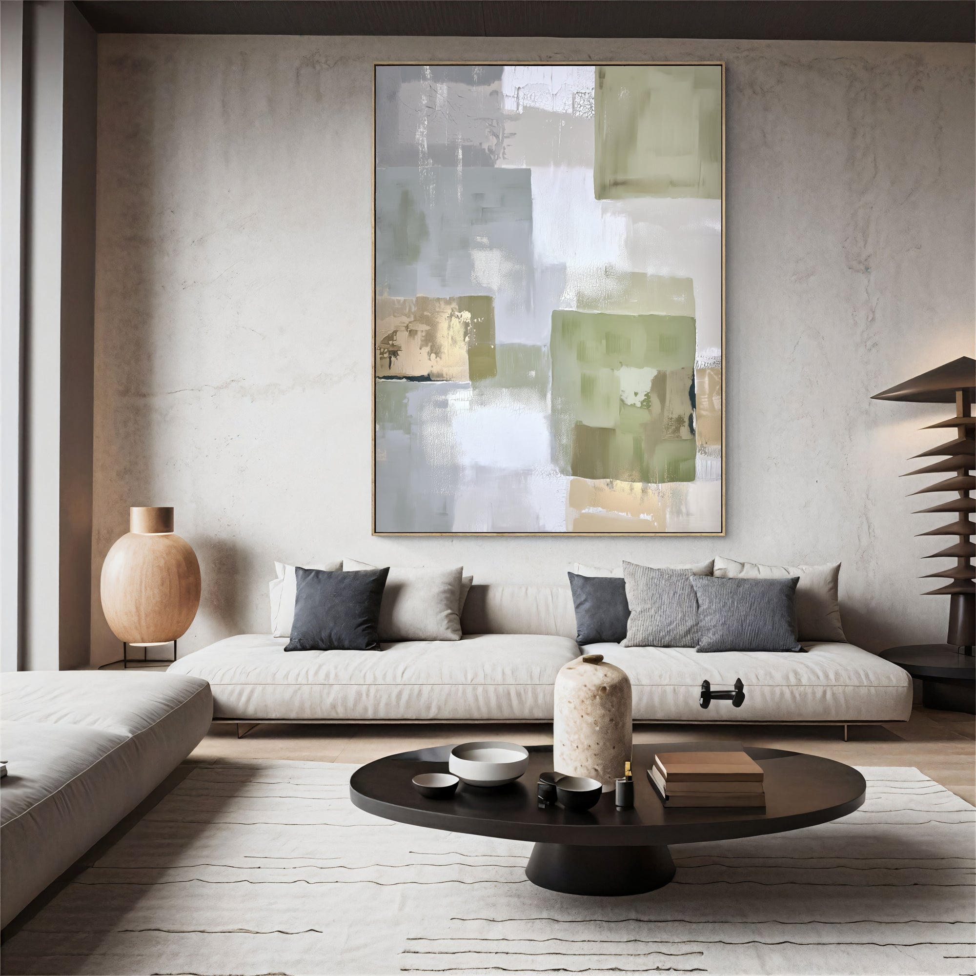 Scumbled Viridescent Planes | Champagne Undertones