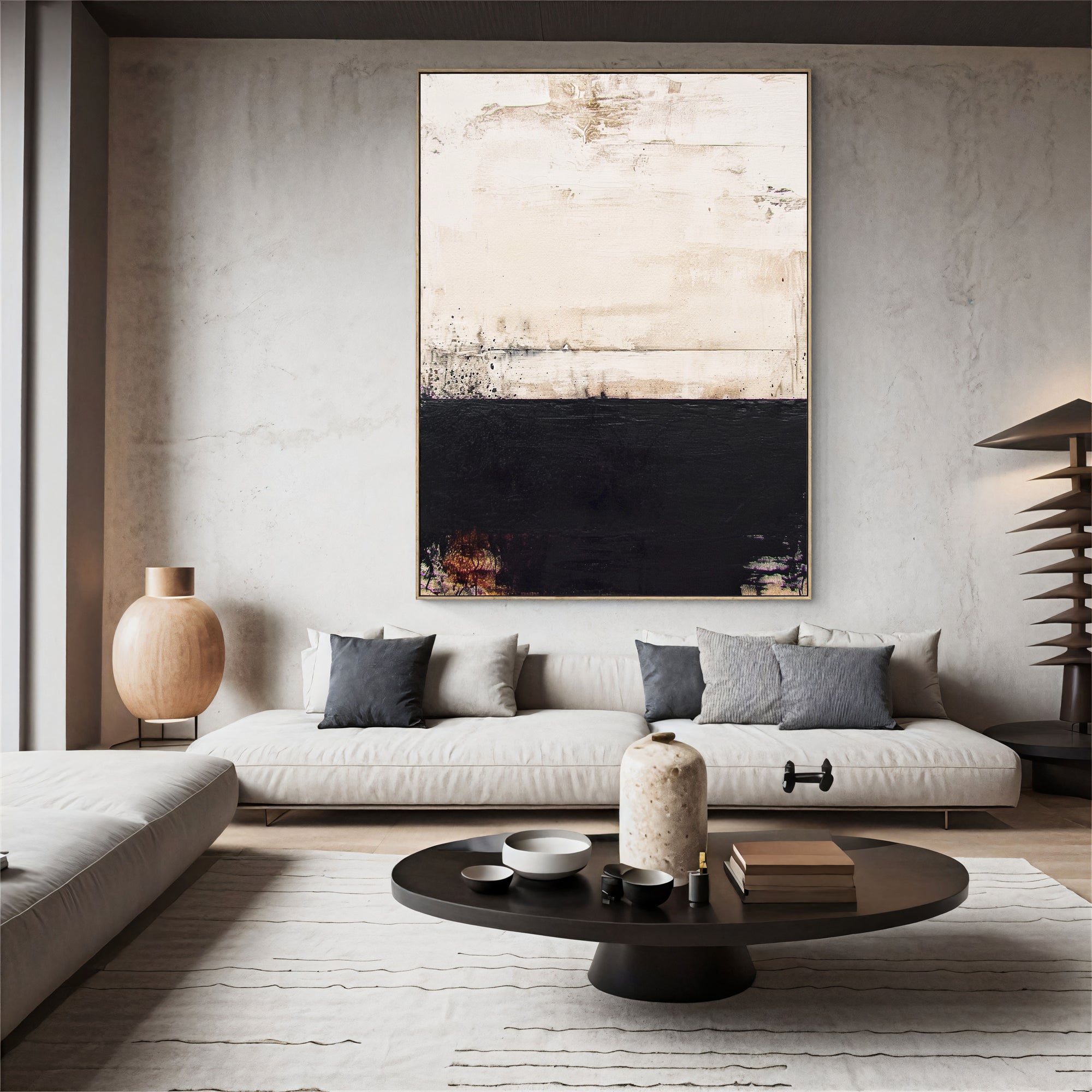 Textured Beige Contrast | Ebony Hues