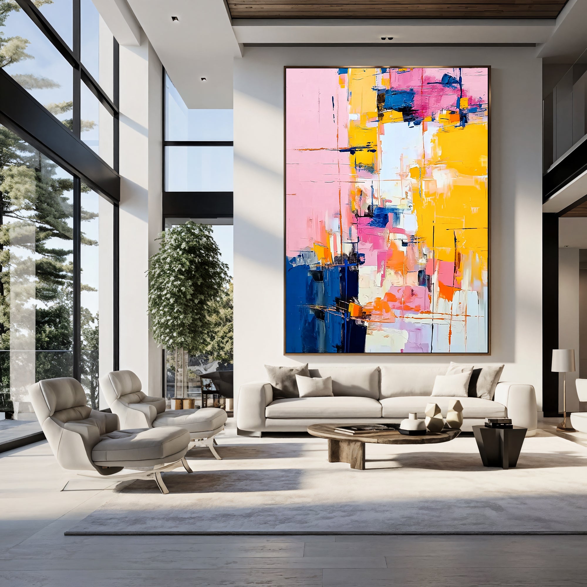 Textured Colorful Vitality | Pink Yellow