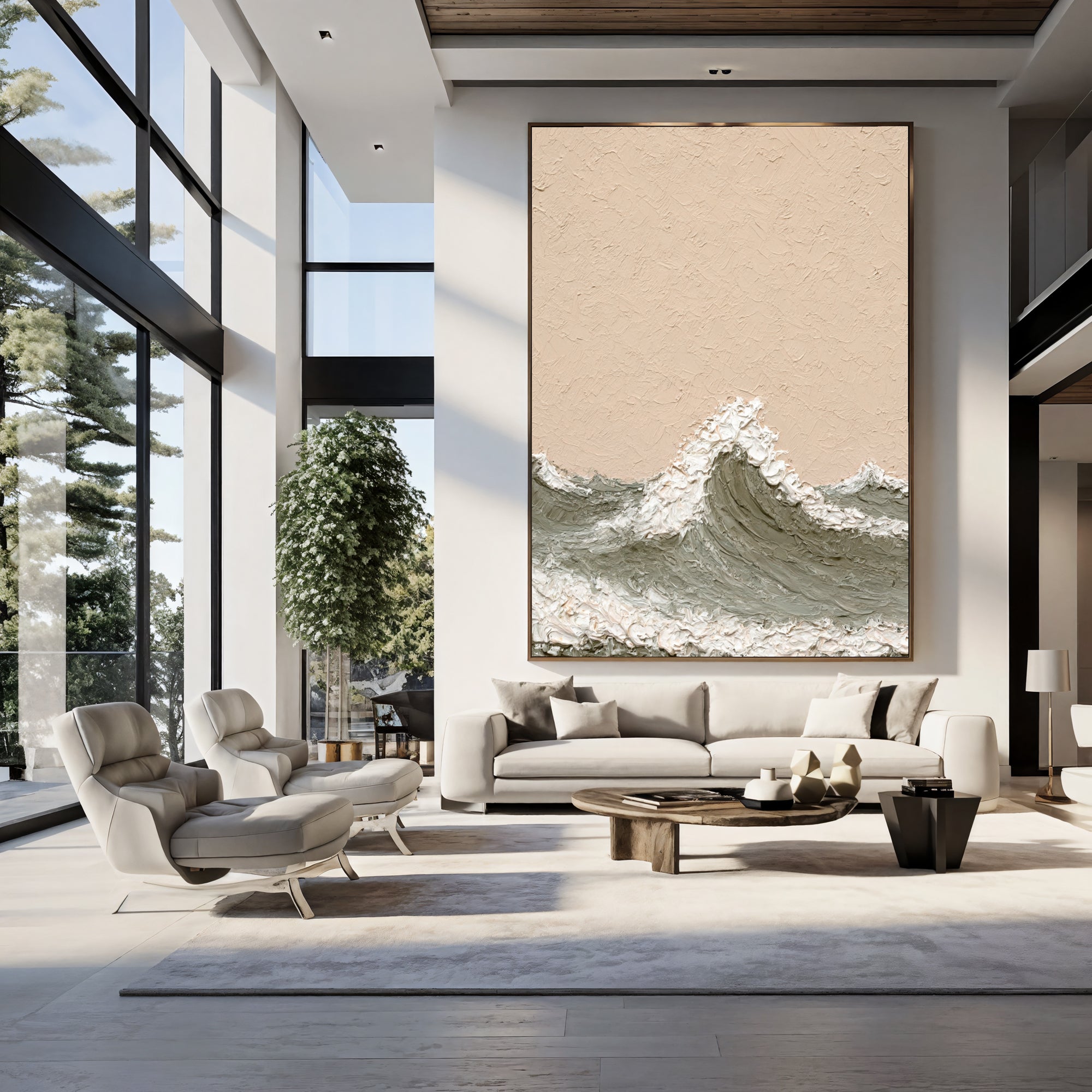 Textured Beige Swells | Ocean Crests