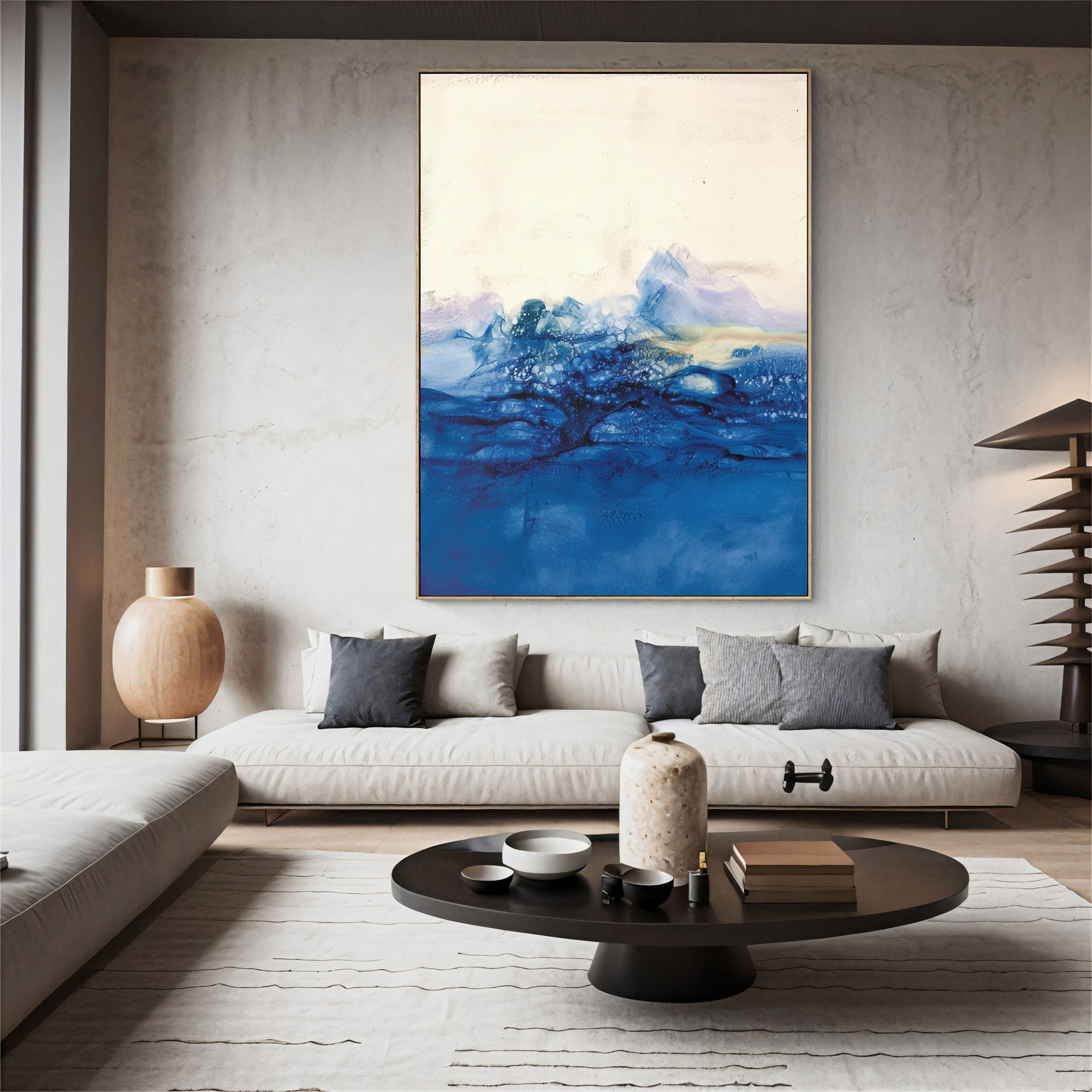 Textured Azure Elegance | Blue White