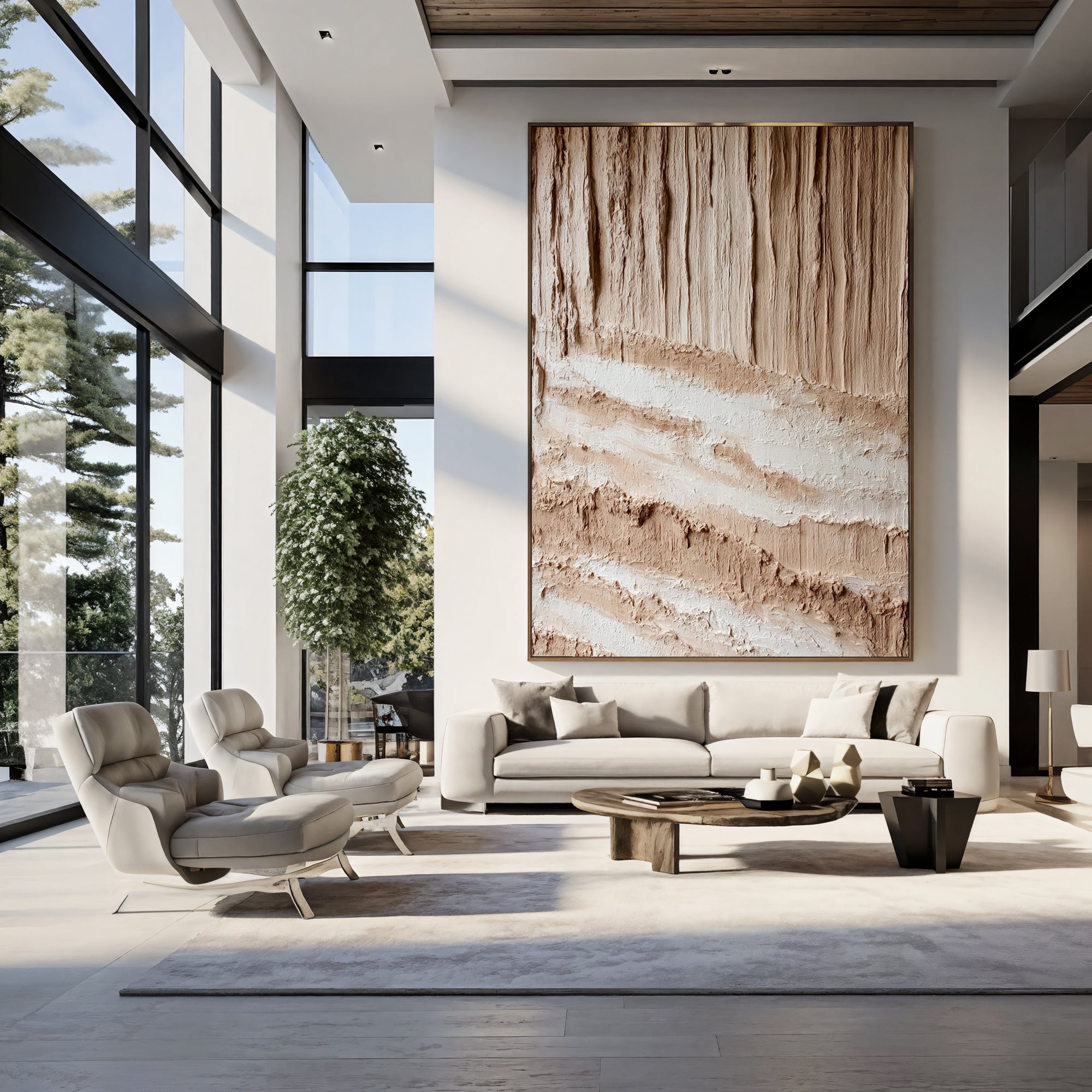 Textured Earthy Strata | Sanded Whites