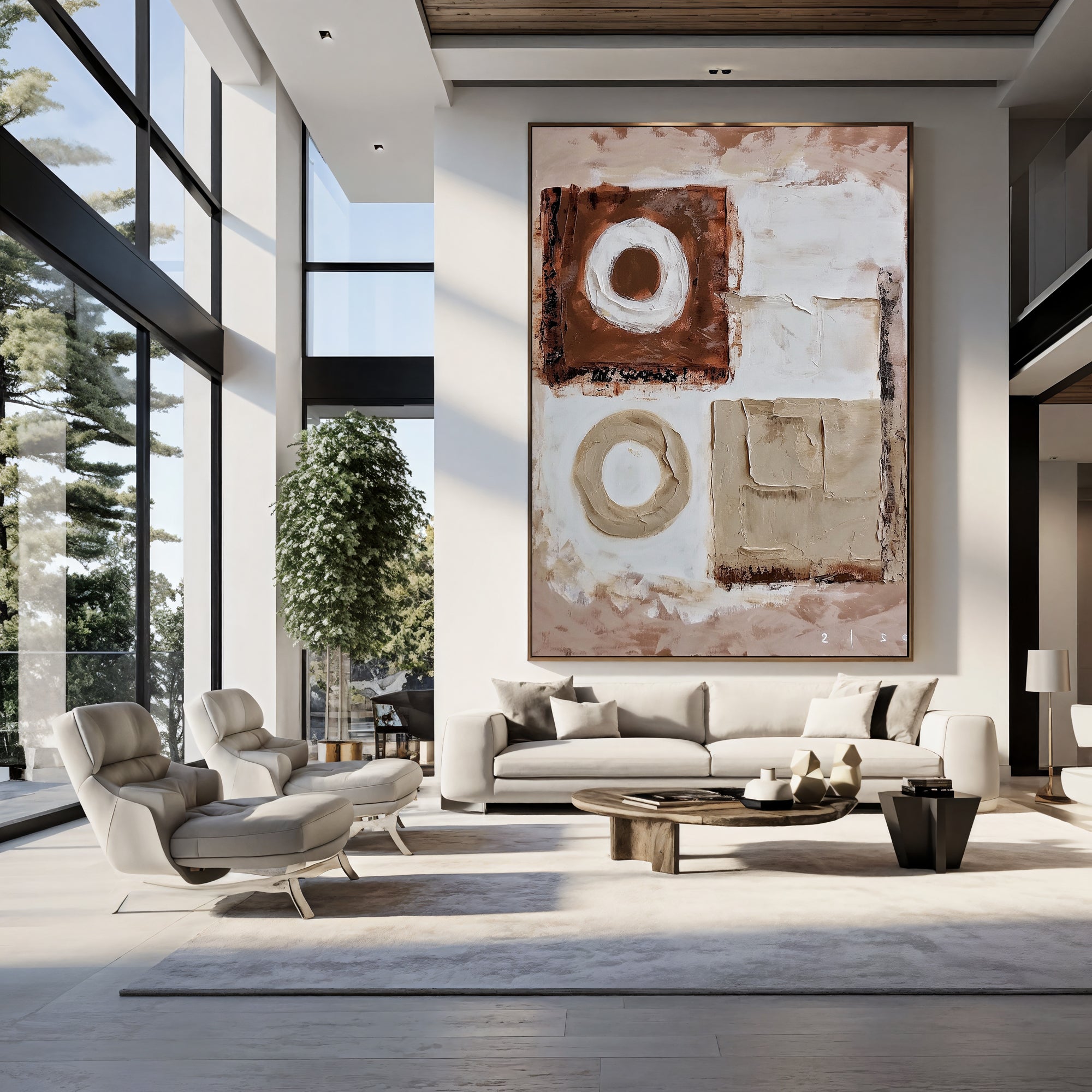 Textured Geometric Warmth | Beige Fusion