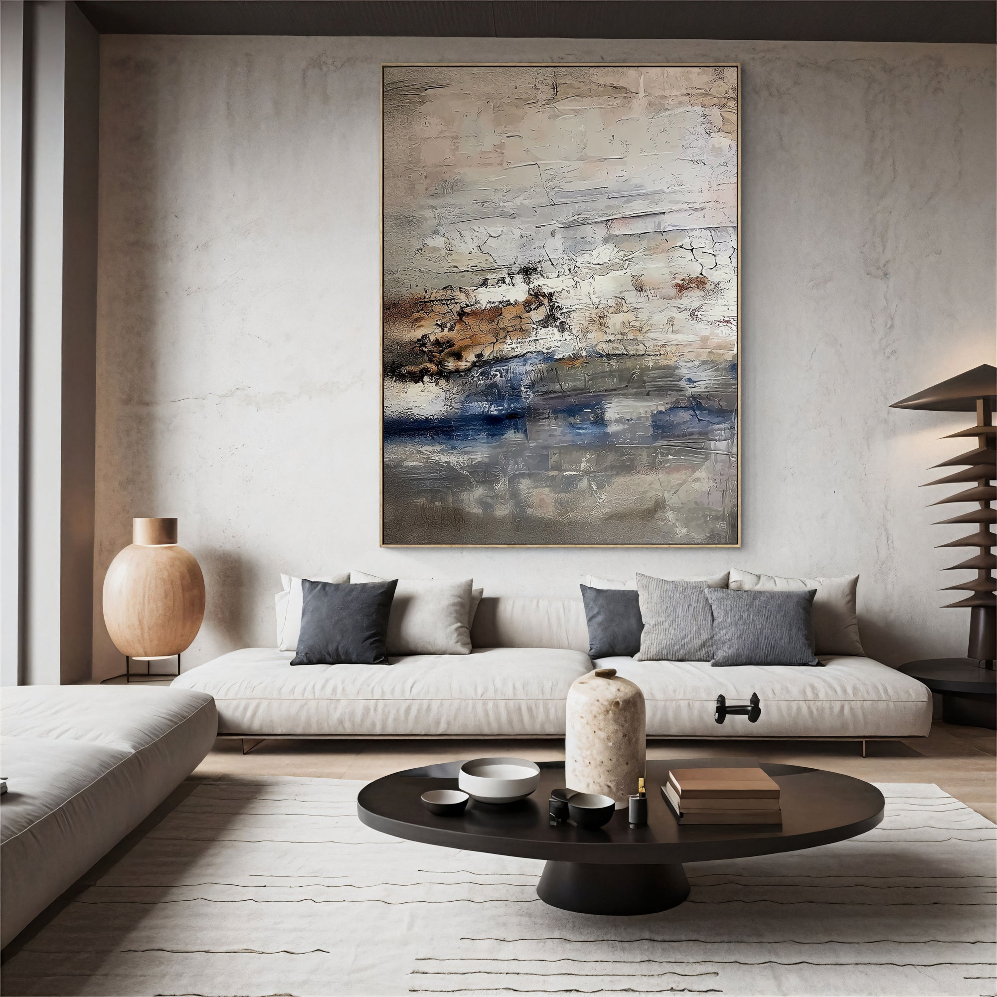 Craquelure Beige Horizons | Indigo Strata