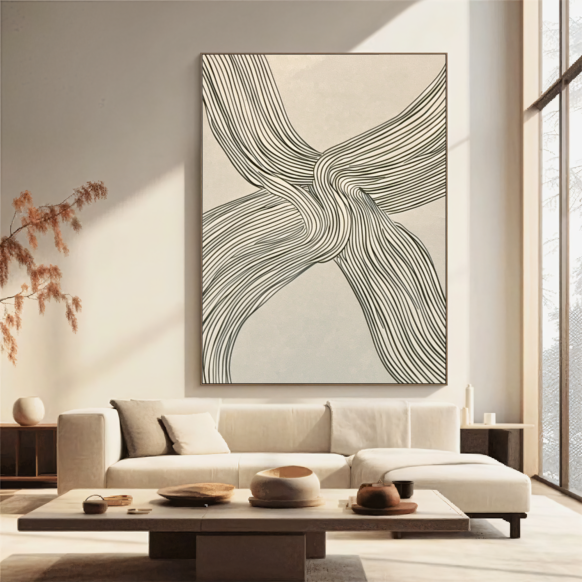 Textured Line Sophistication | Grey Beige