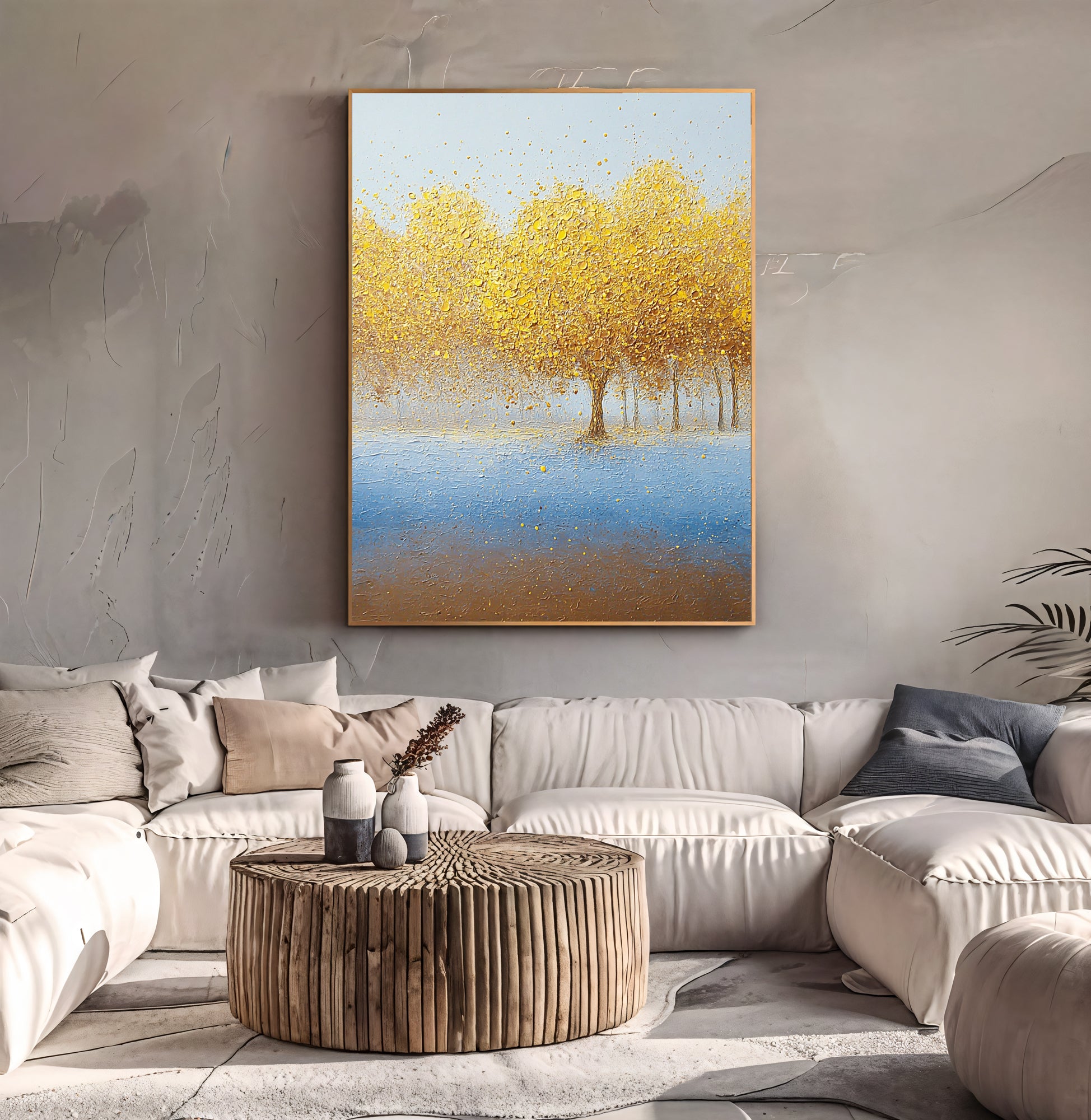 Textured Gilded Grove | Azure Haze