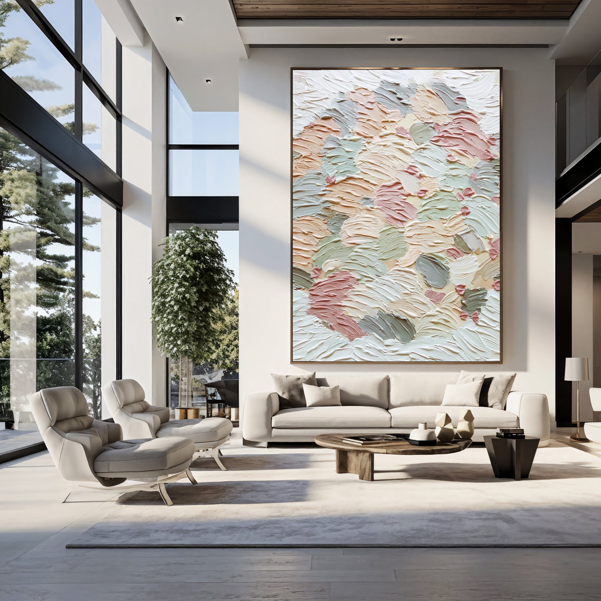 Textured Pastel Swirls | Blush Mint