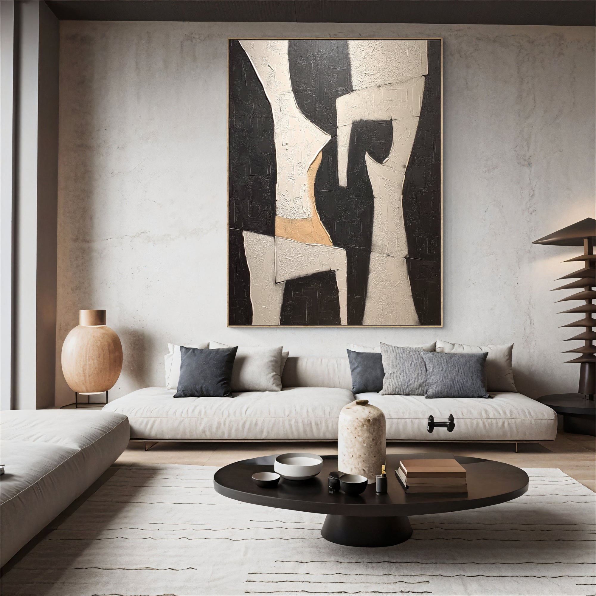 Impasto Ebony Configurations | Ivory Inflections