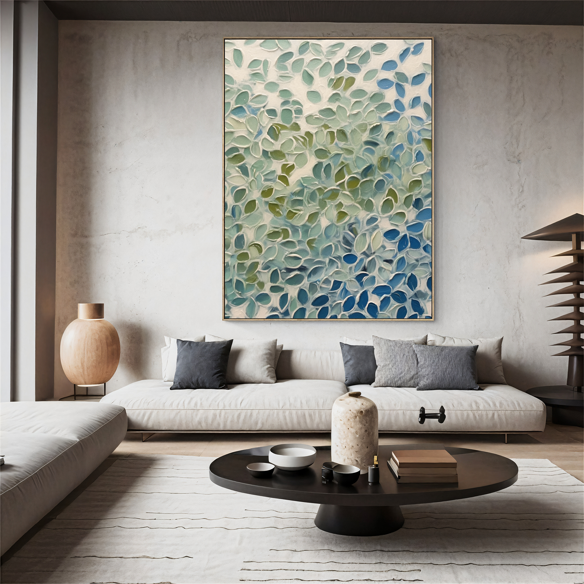 Textured Leaf Abundance | Blue Green