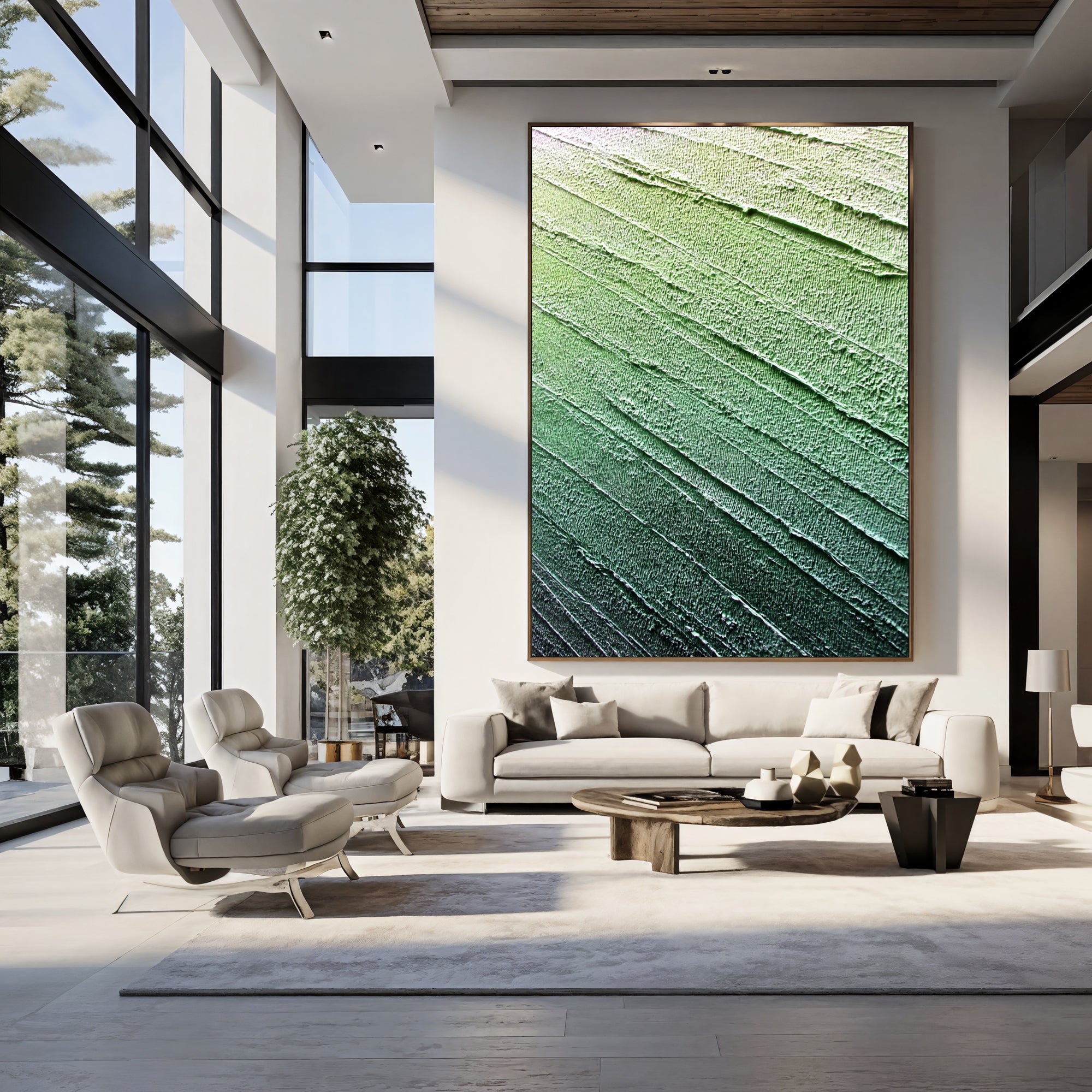 Textured Verdant Strokes | Forest Hues