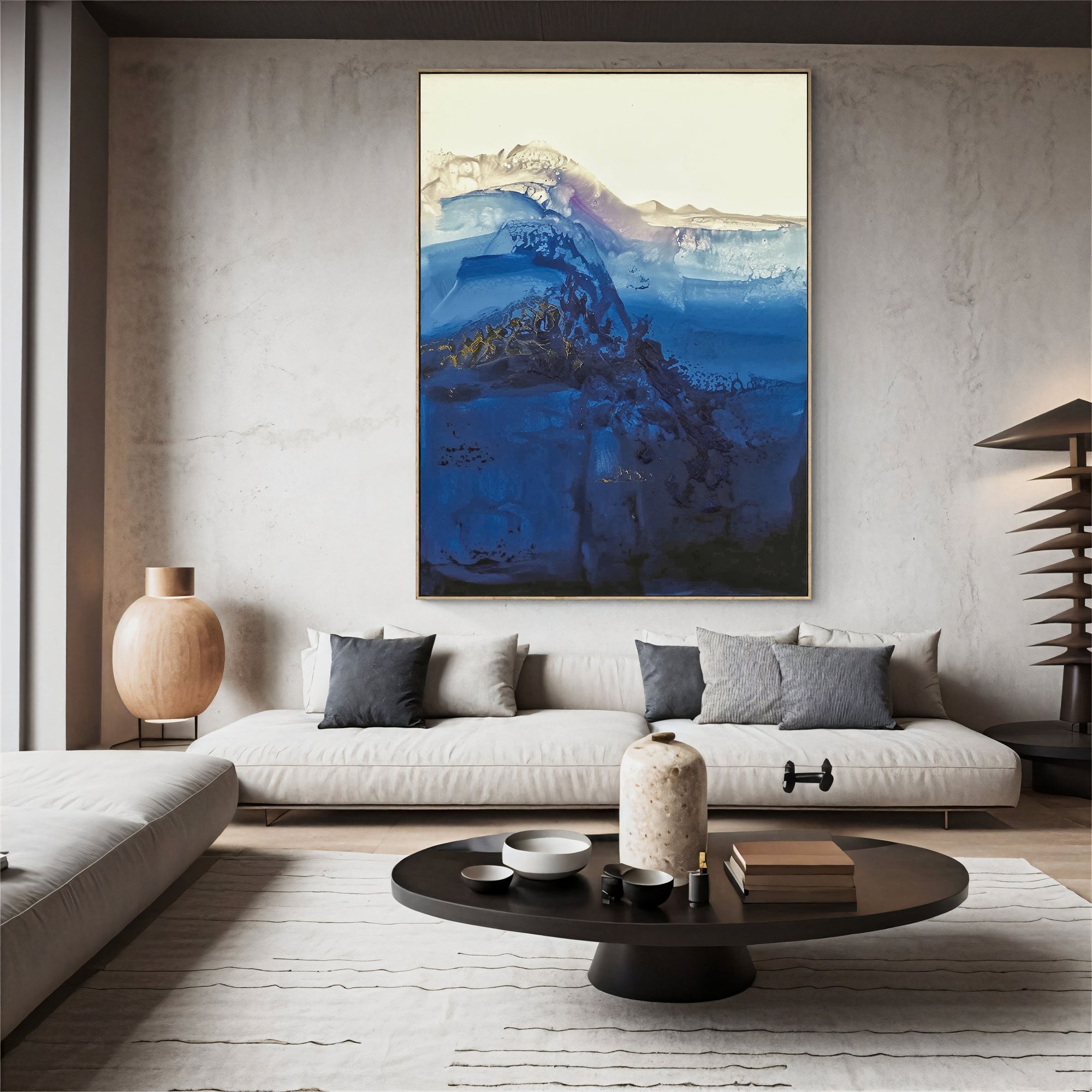 Textured Wave Opulence | Blue Gold