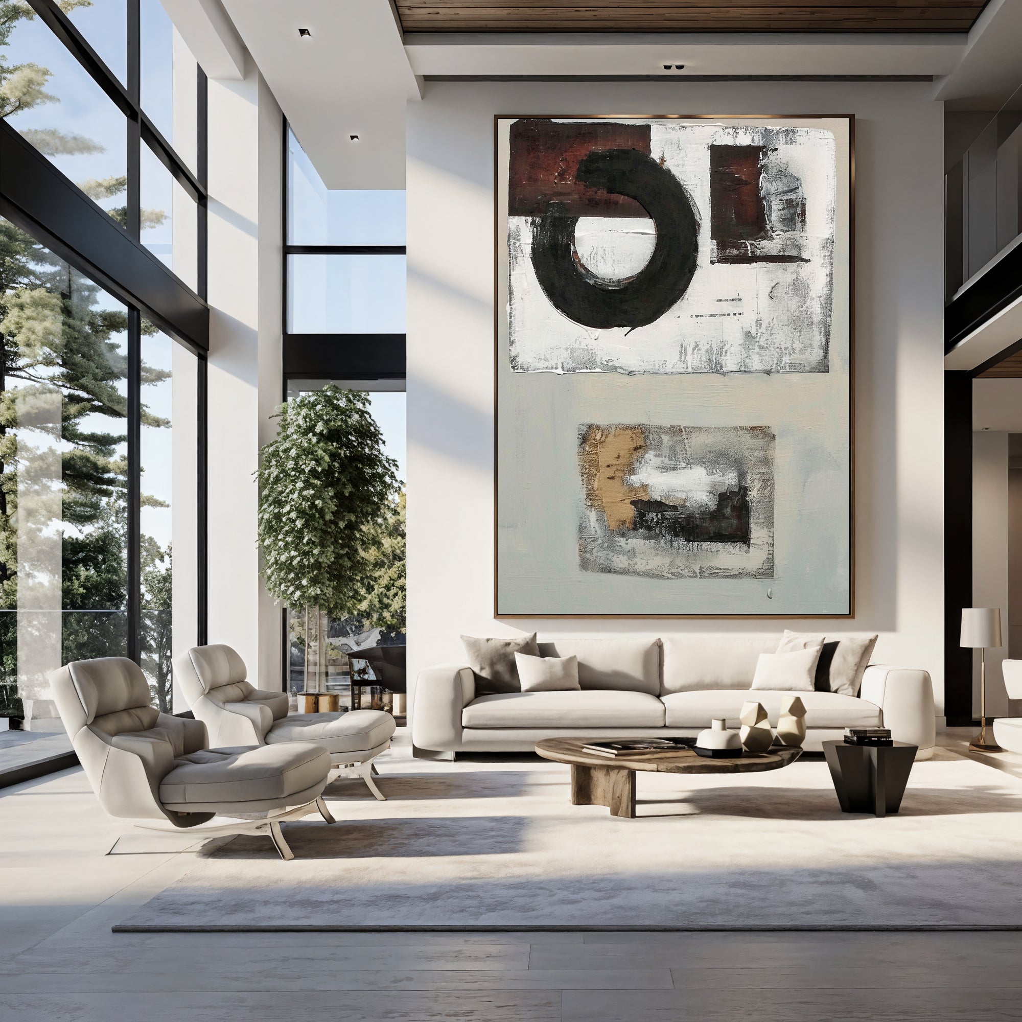 Textured Geometric Abstraction | Monochrome Fusion