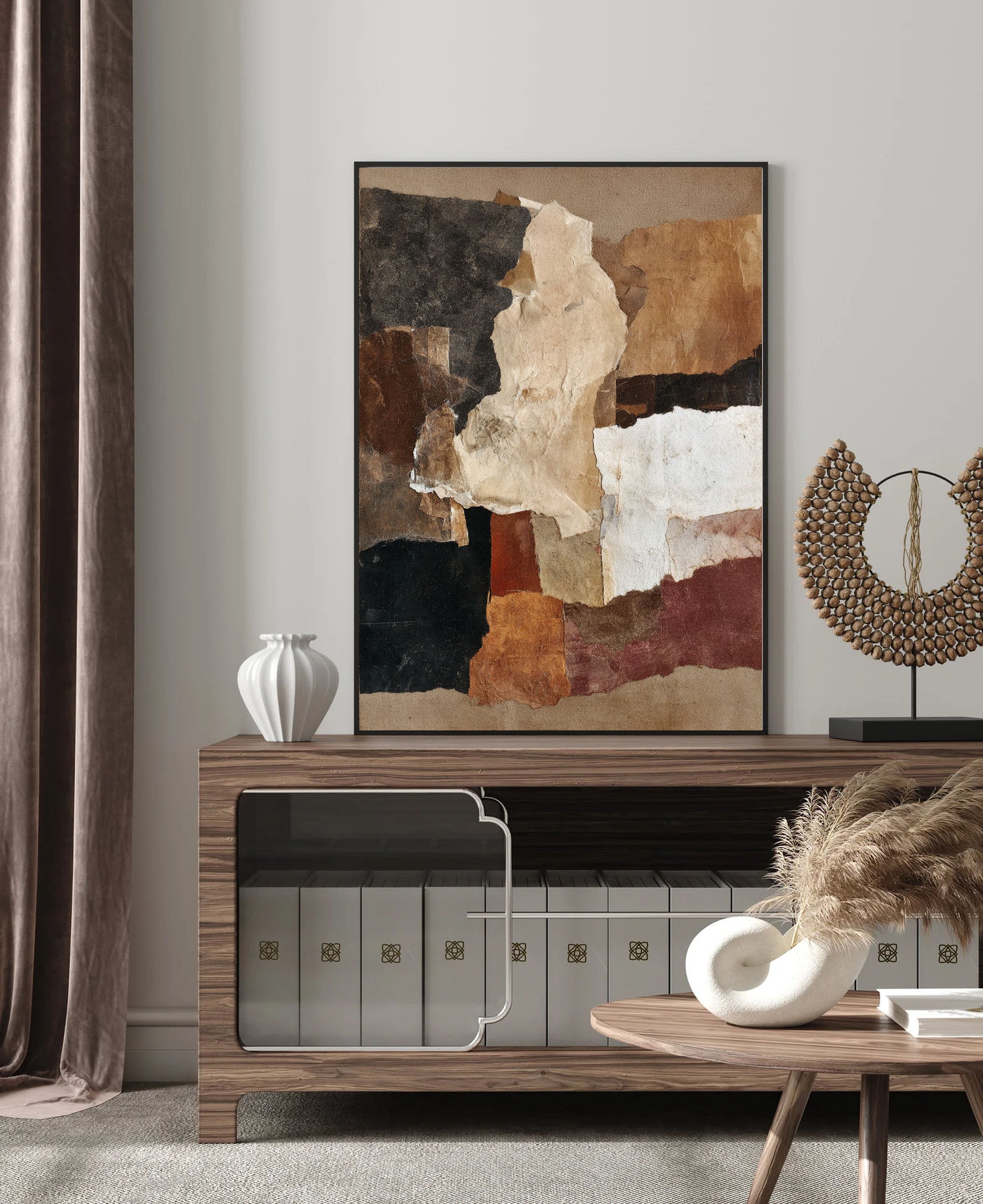 Earth Tones Collage Art | Organic Sophistication