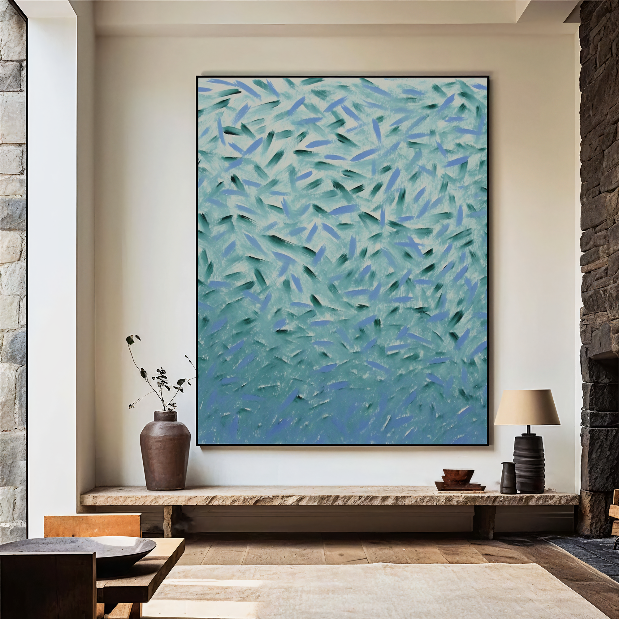 Textured Strokes Vibrance | Blue Teal