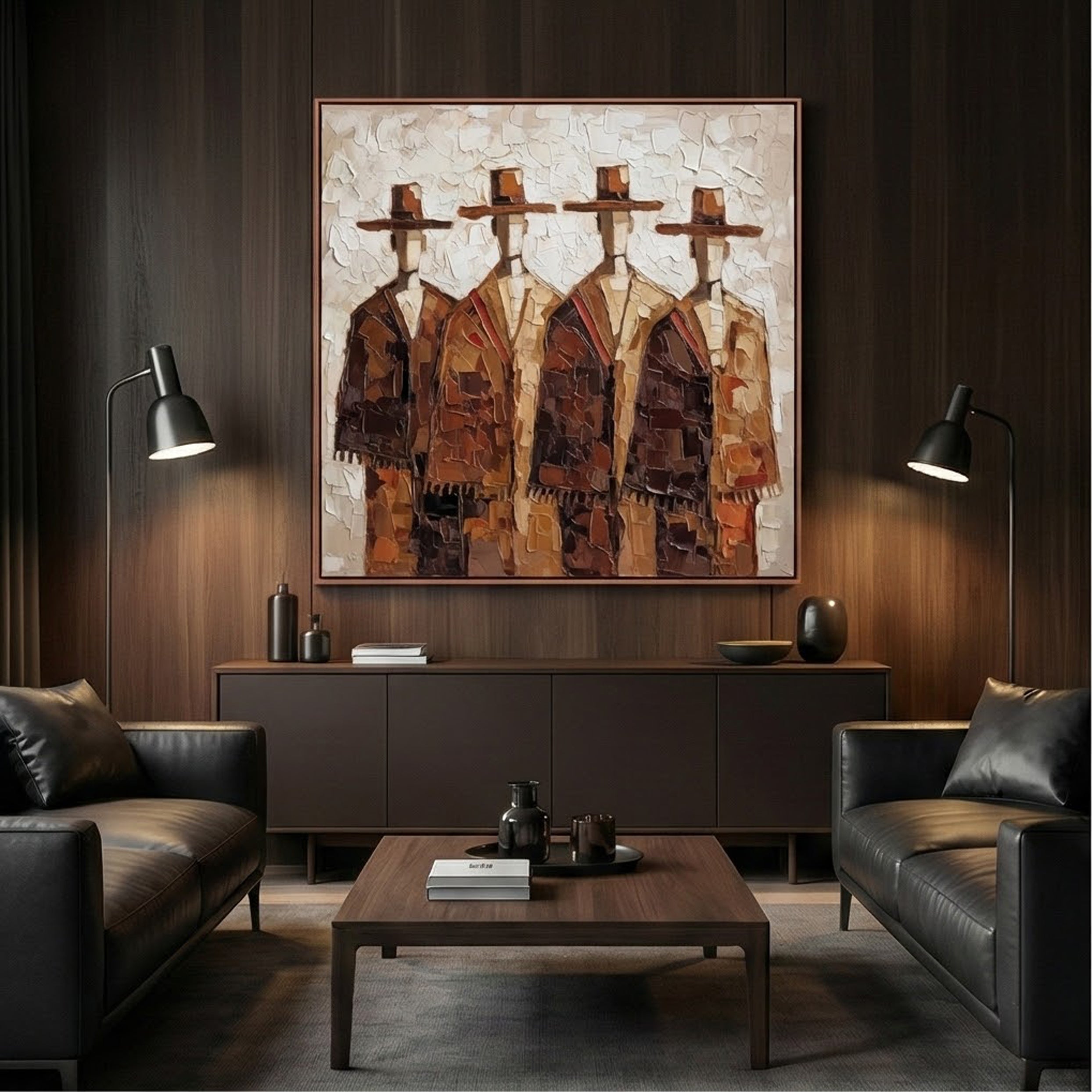 Textured Rustic Quartet | Hat Silhouettes