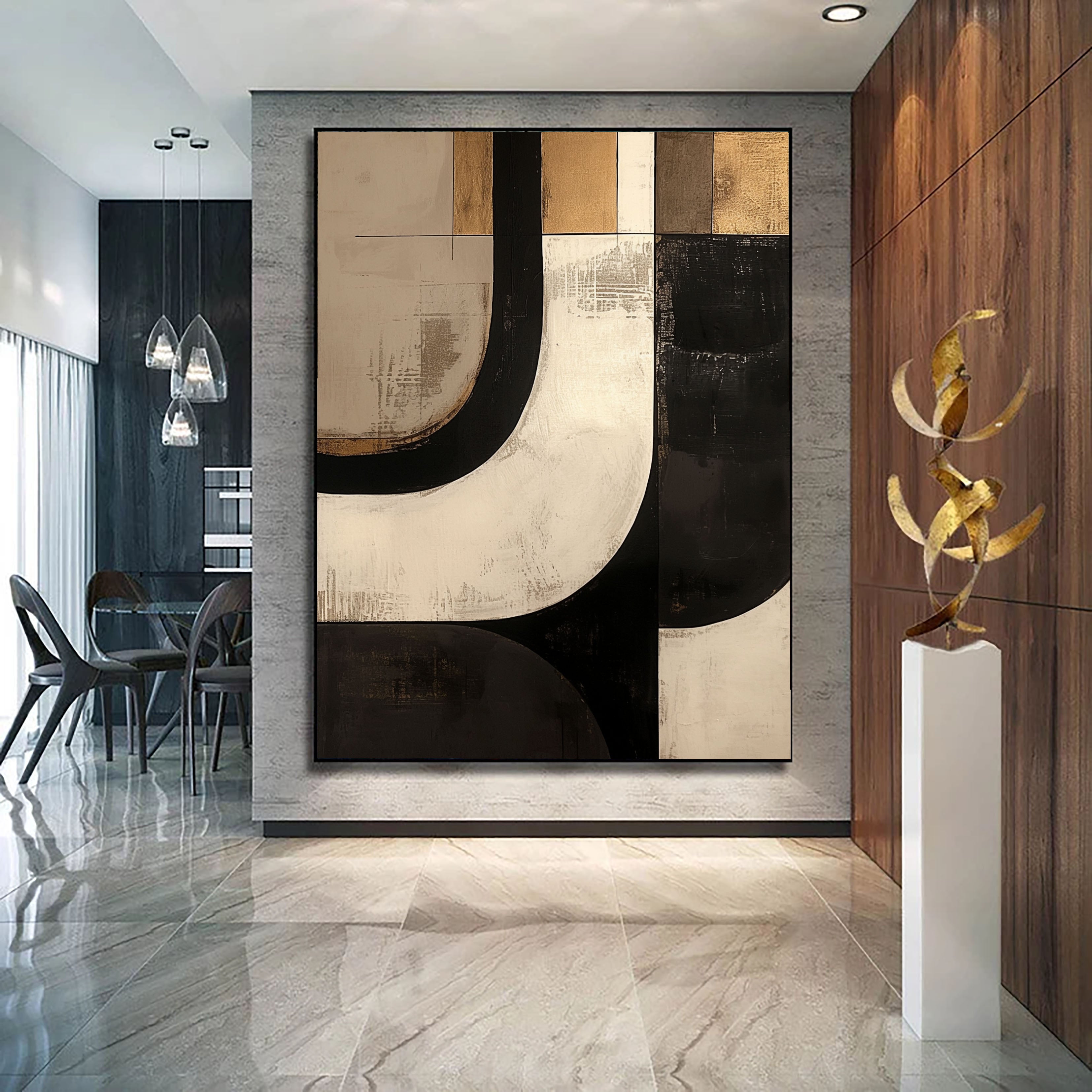 Textured Geometric Opulence | Gold Touch