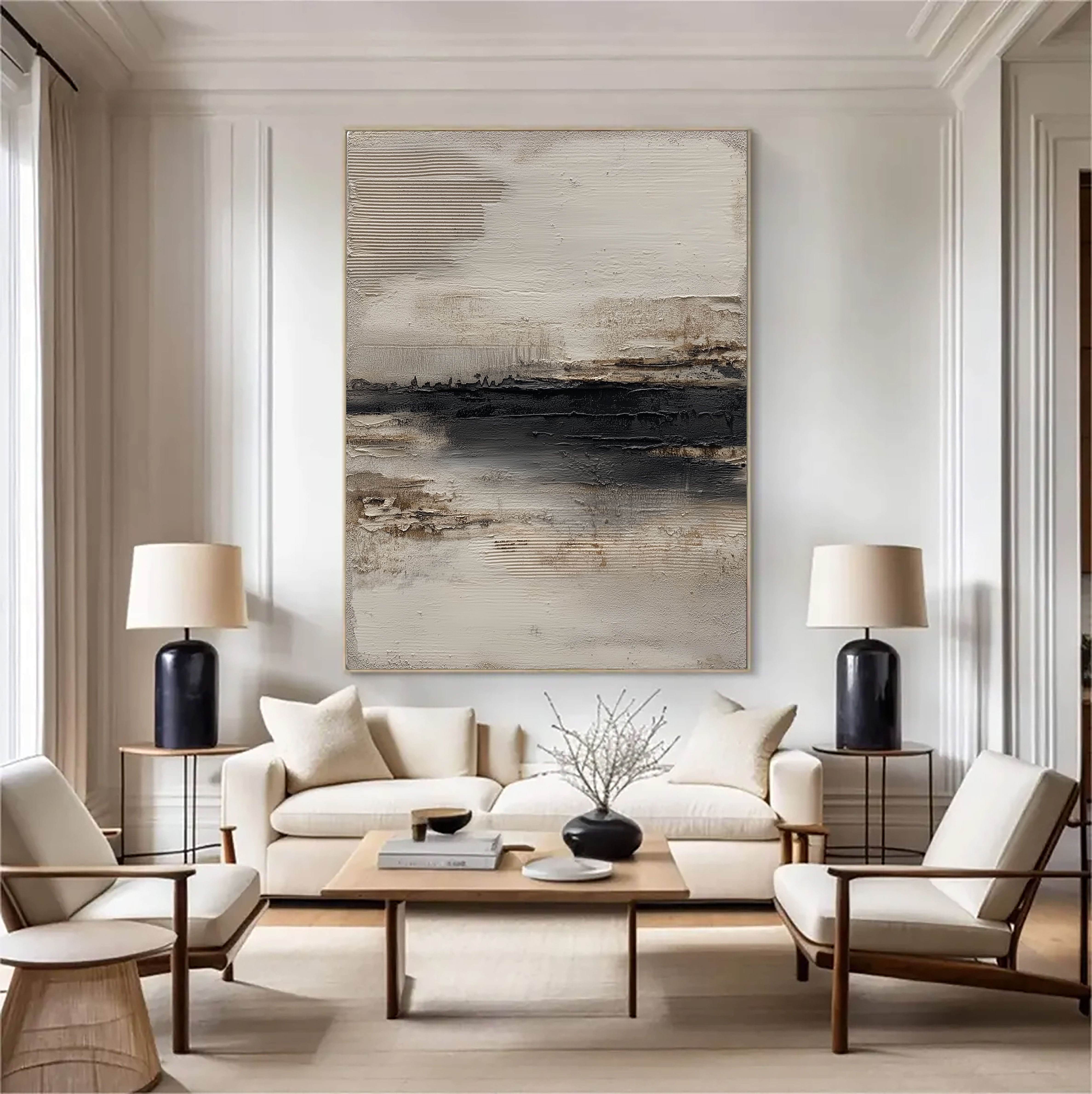 Monochrome strukturierter Horizont | Dunkle Tiefen