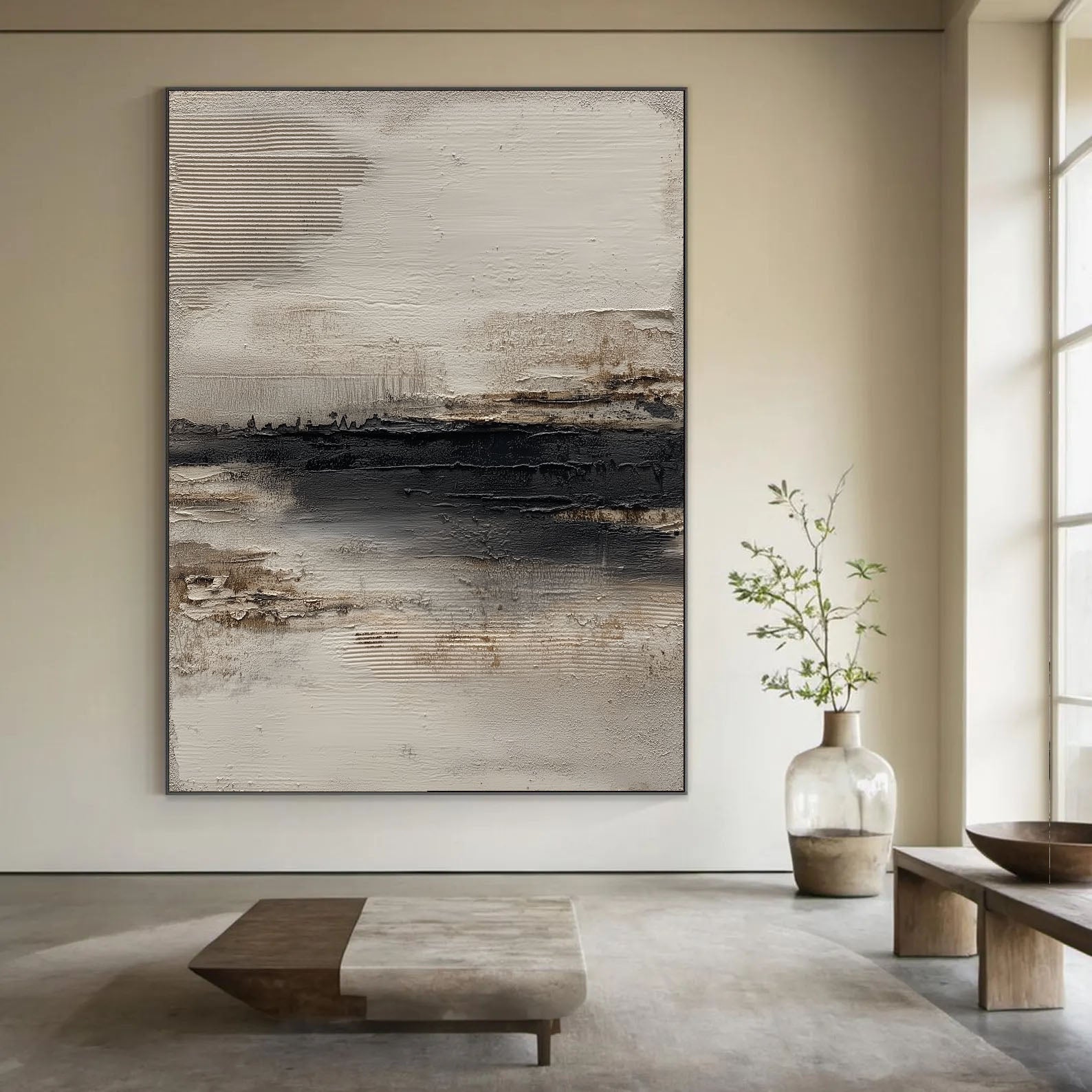 Monochrome strukturierter Horizont | Dunkle Tiefen