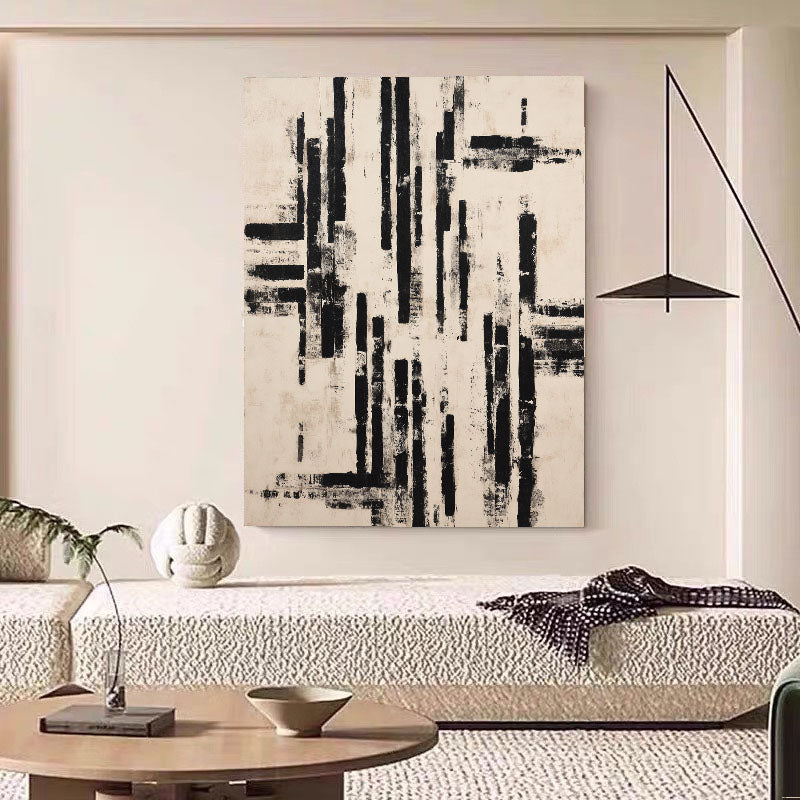 Black Strokes Abstract Art | Minimalist Sophistication