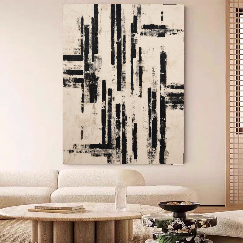 Black Strokes Abstract Art | Minimalist Sophistication