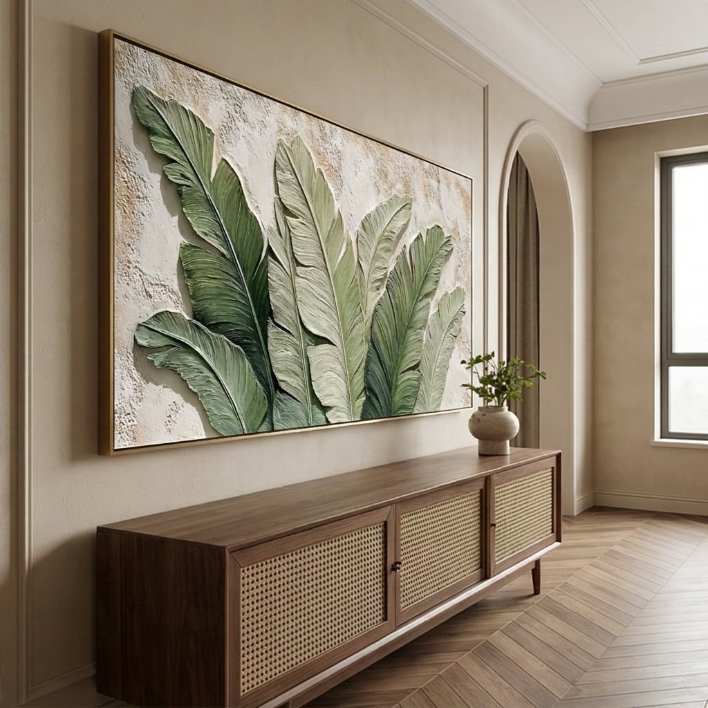 Textured & Impasto Art|Banana Leaf Haven