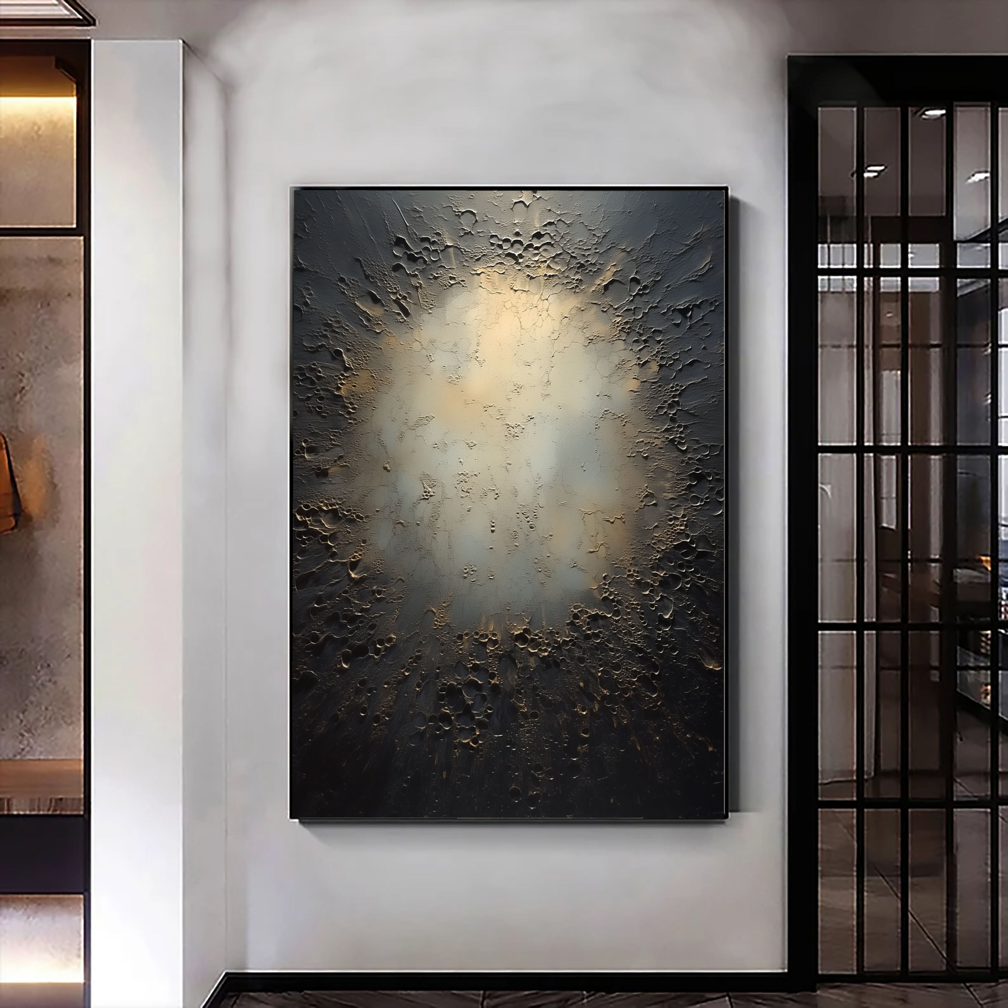 Textured Lunar Drama | Black Gold