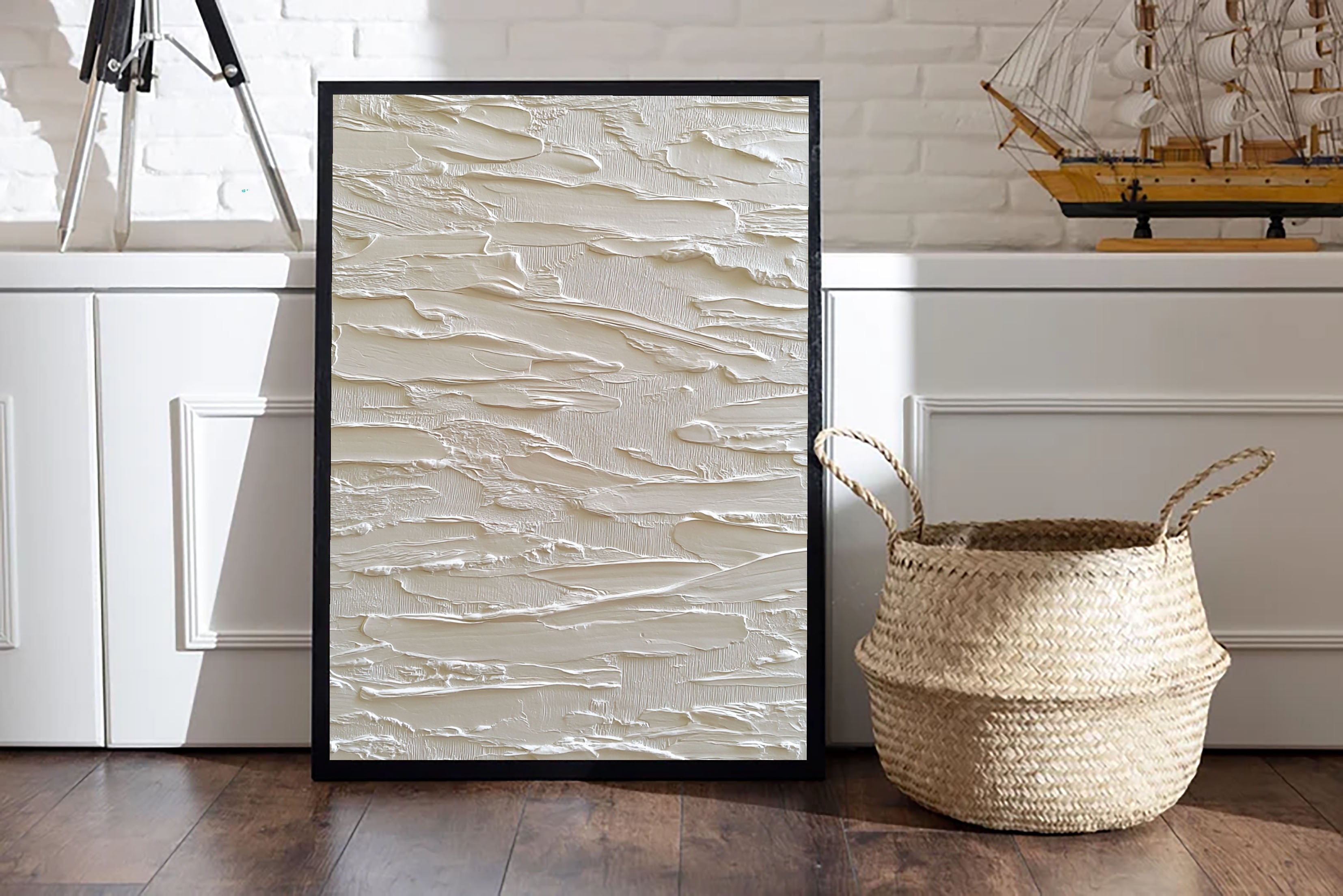 Textured Cream Cascades | Gold Accents