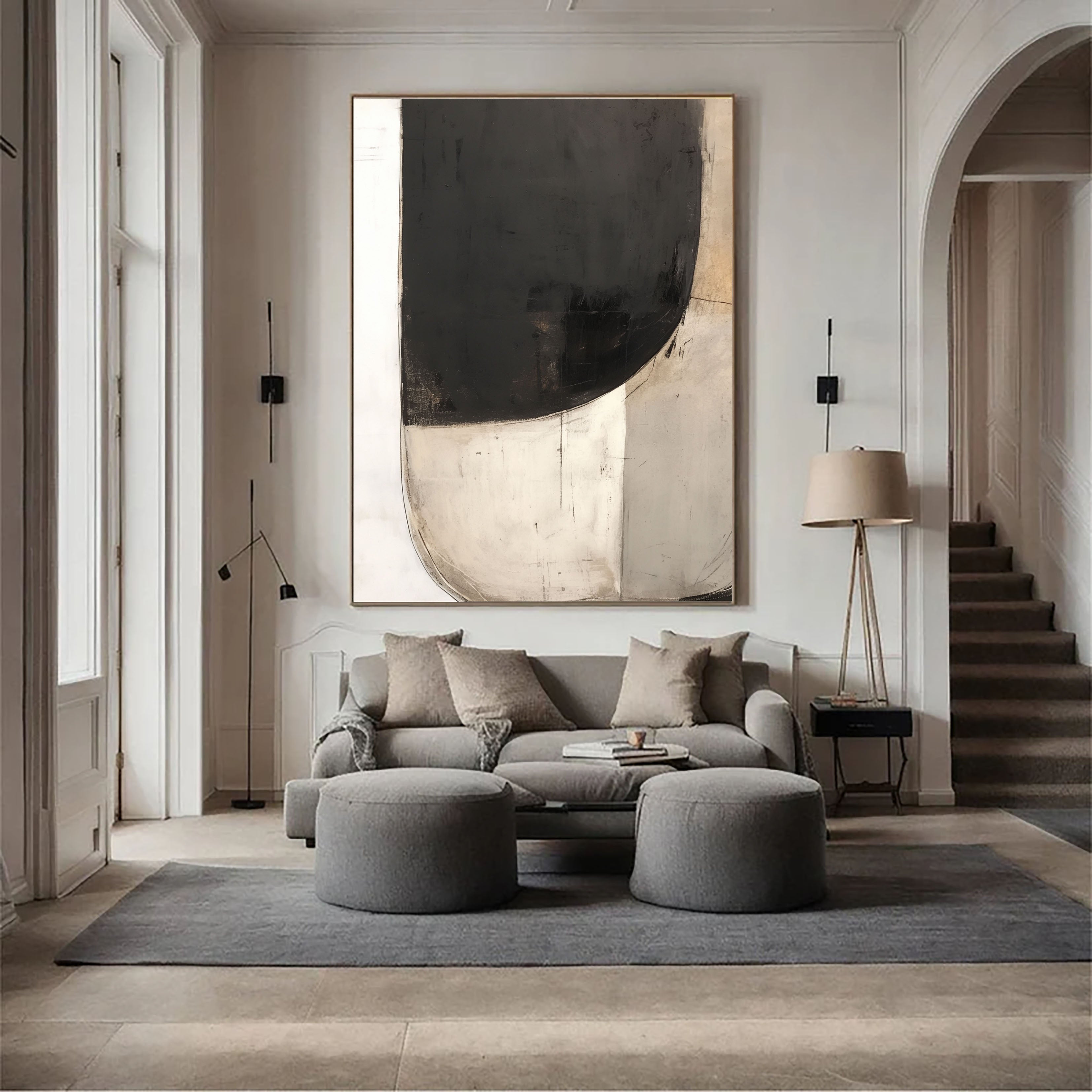 Abstract Curve Sophistication | Black Beige