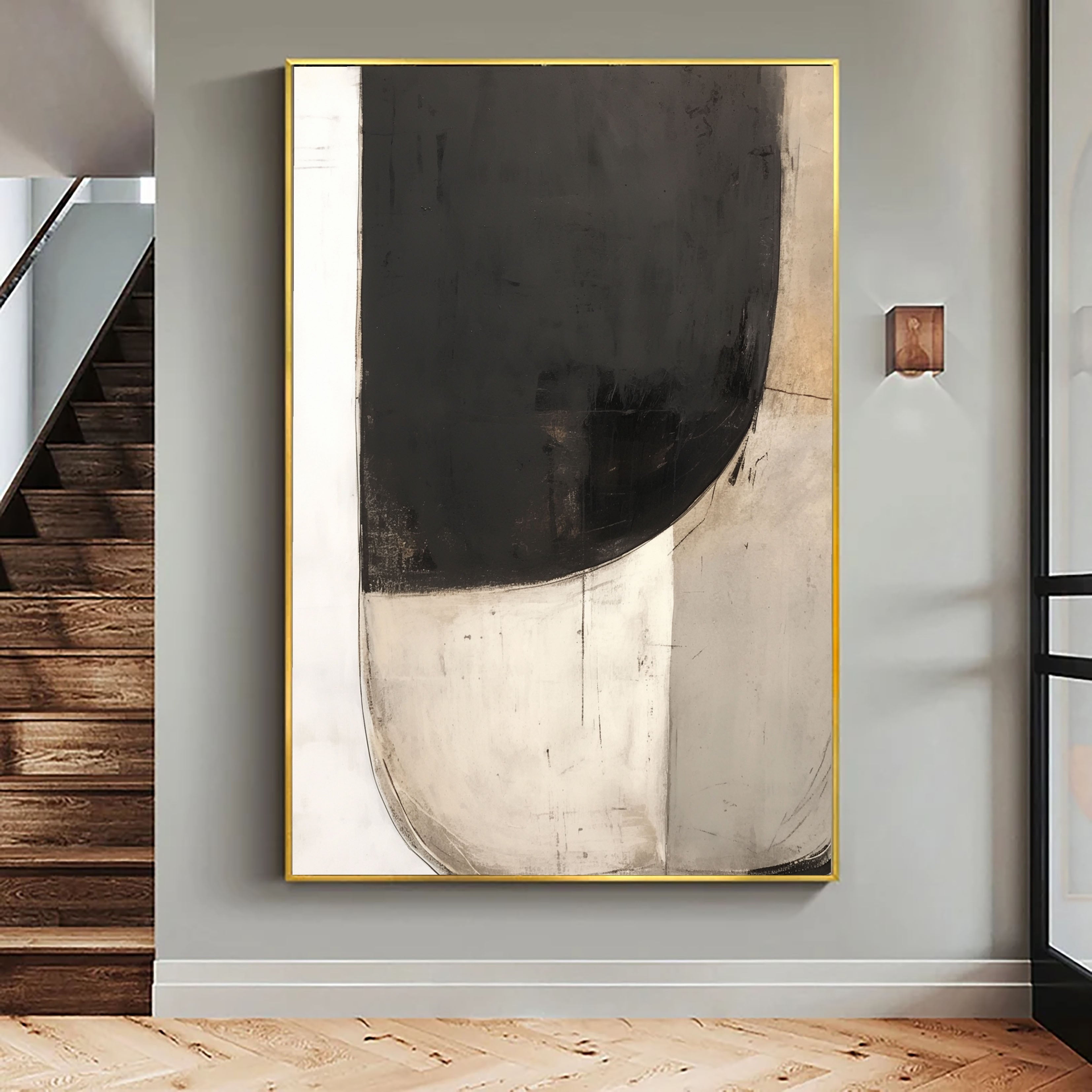 Abstract Curve Sophistication | Black Beige