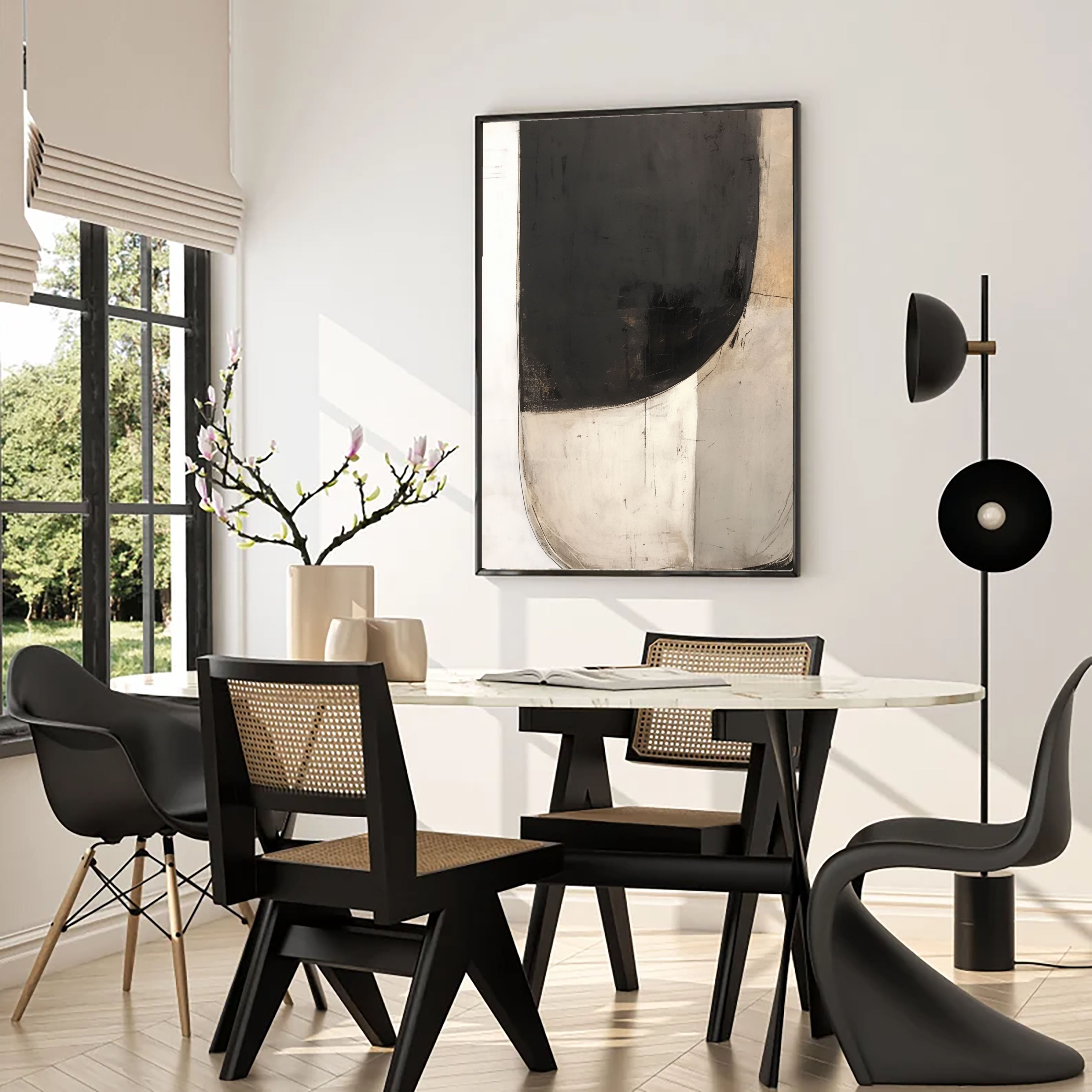 Abstract Curve Sophistication | Black Beige