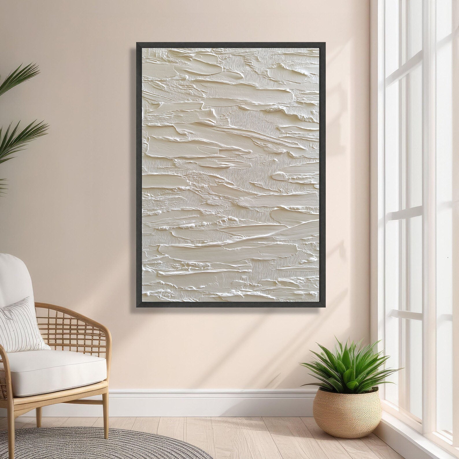 Textured Cream Cascades | Gold Accents