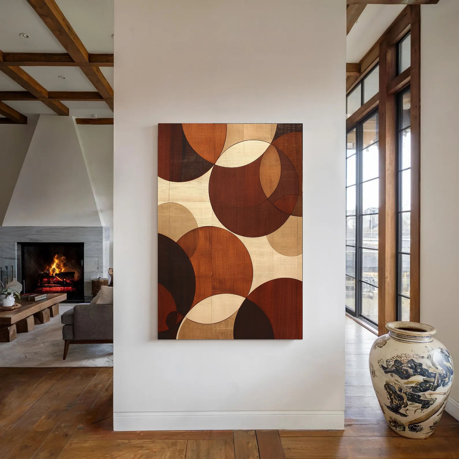 Abstract Geometric Warmth | Brown Circles