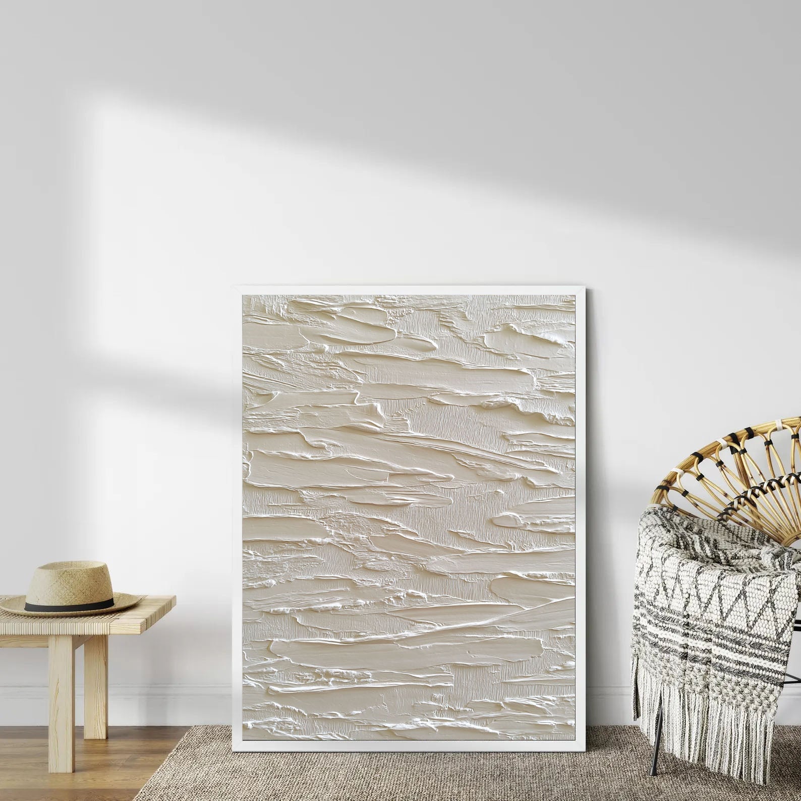 Textured Cream Cascades | Gold Accents