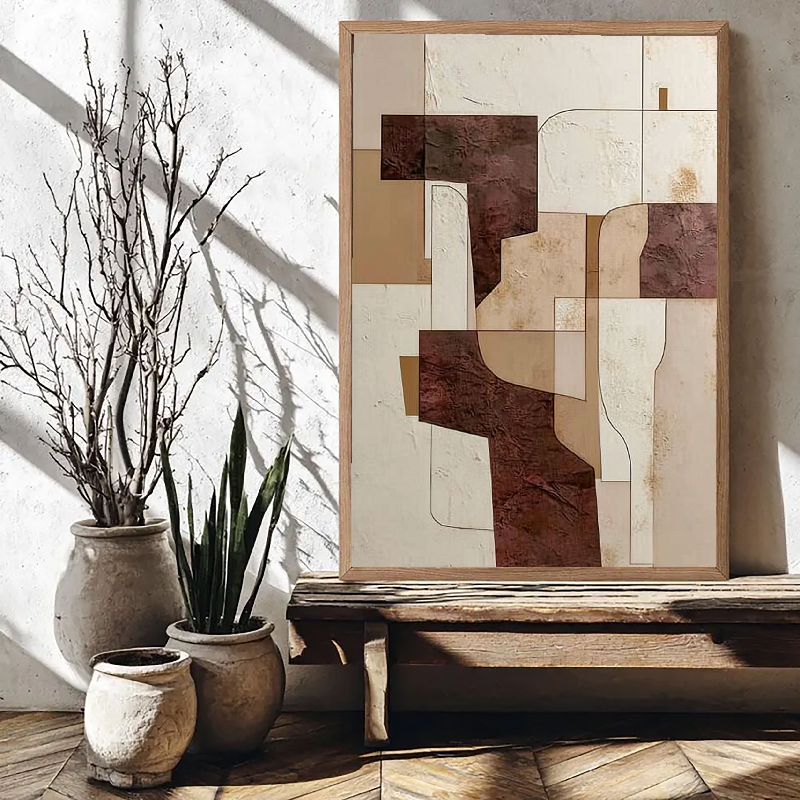 Abstract Geometric Layering | Earth Tones