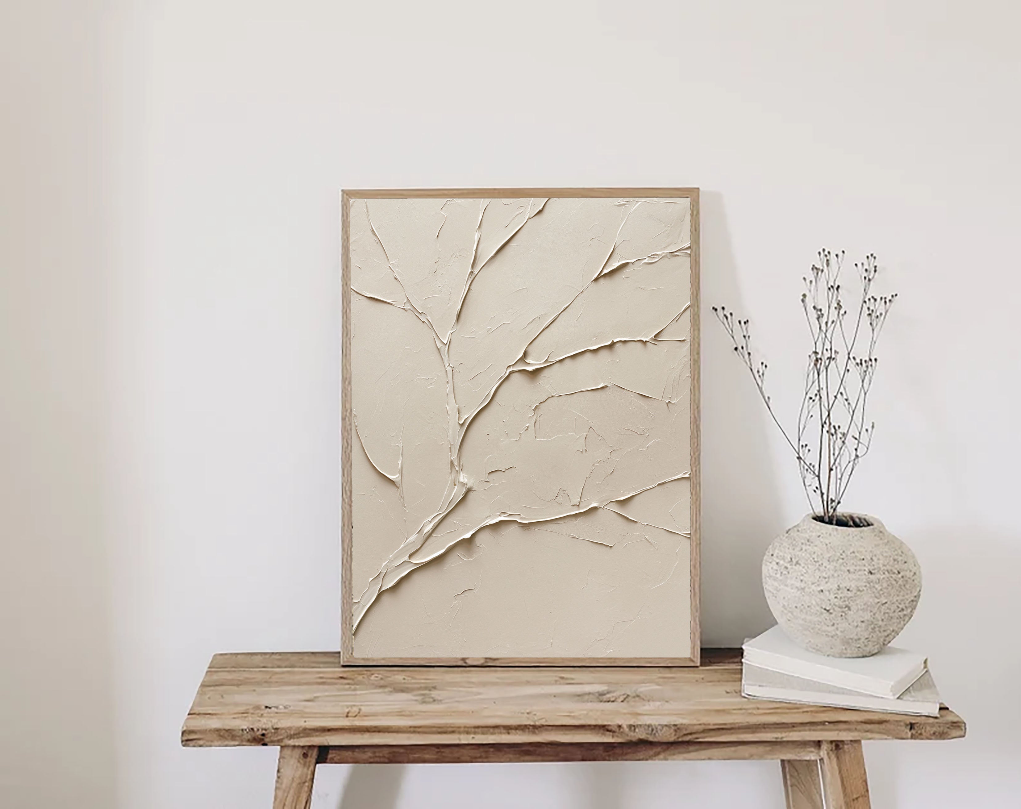 Textured Branch Minimalism | Beige Grace