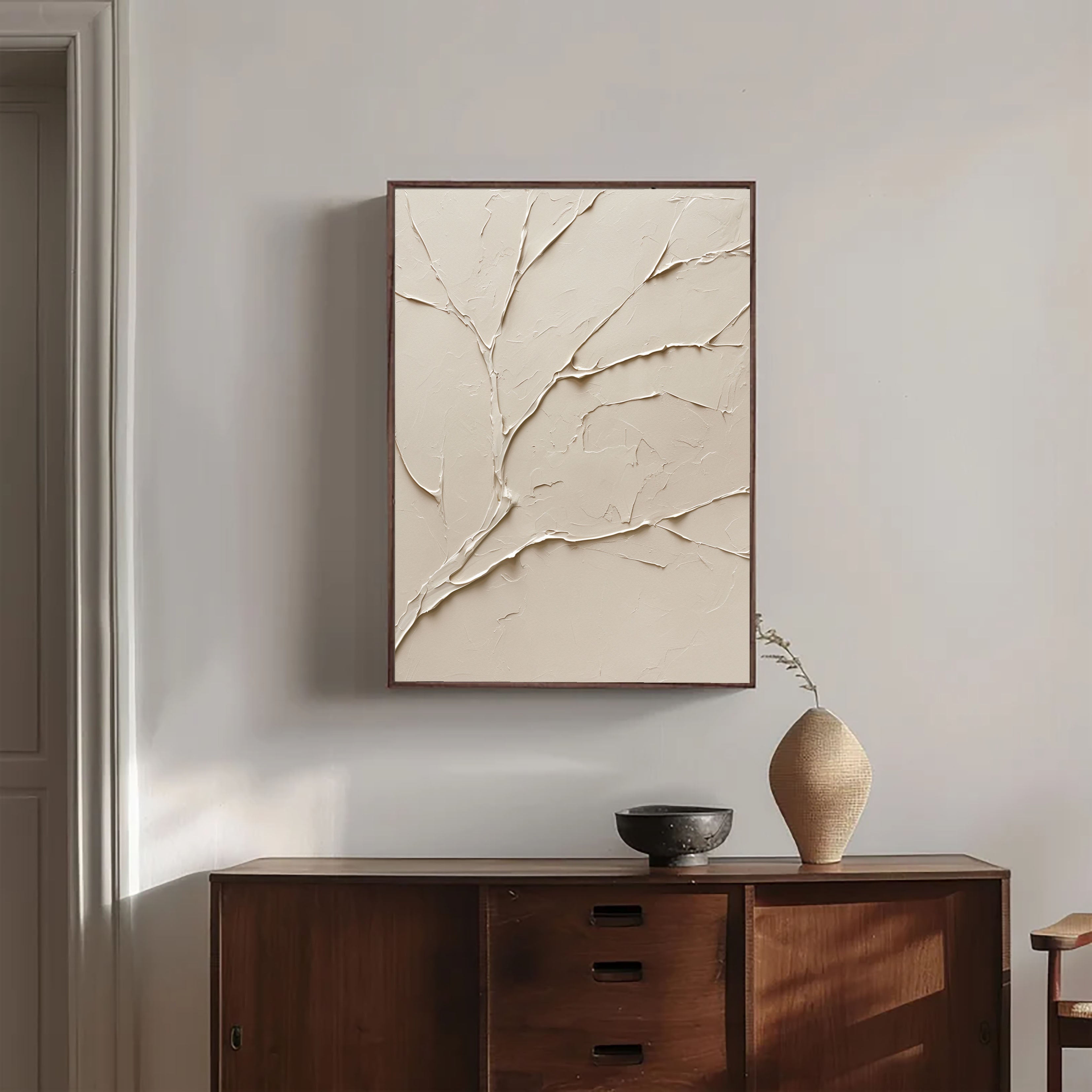 Textured Branch Minimalism | Beige Grace