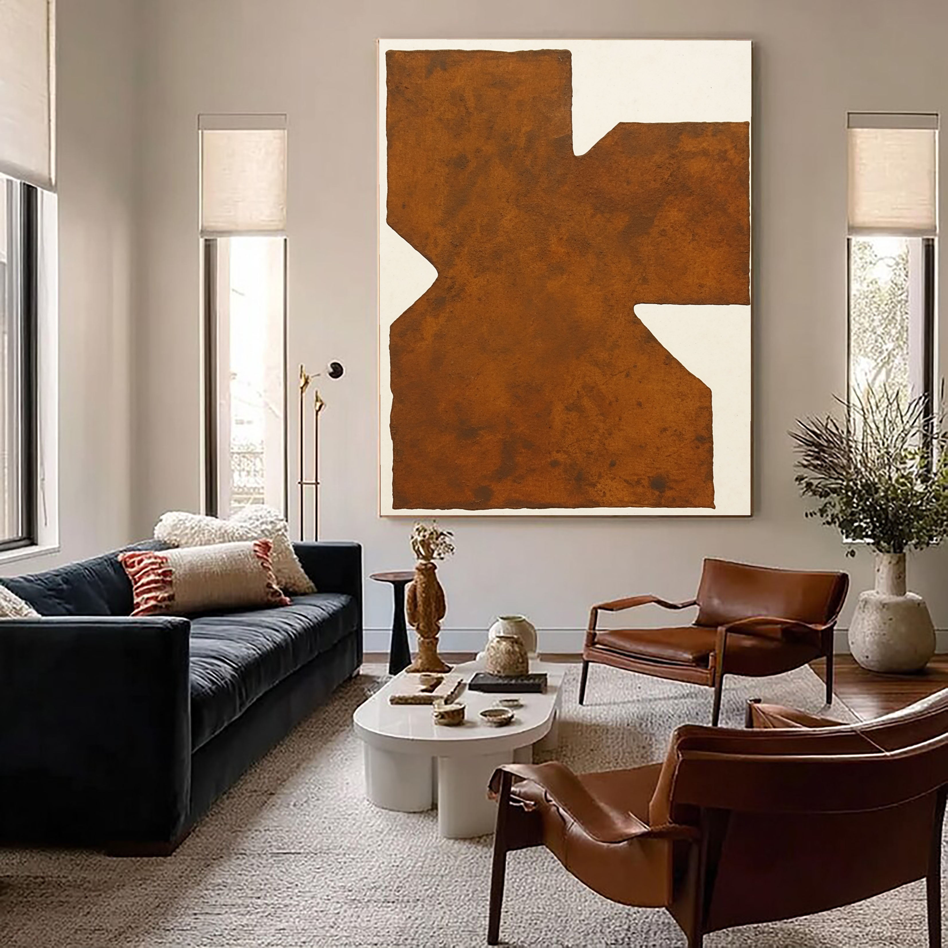 Geometric Rust Opulence | Brown Form