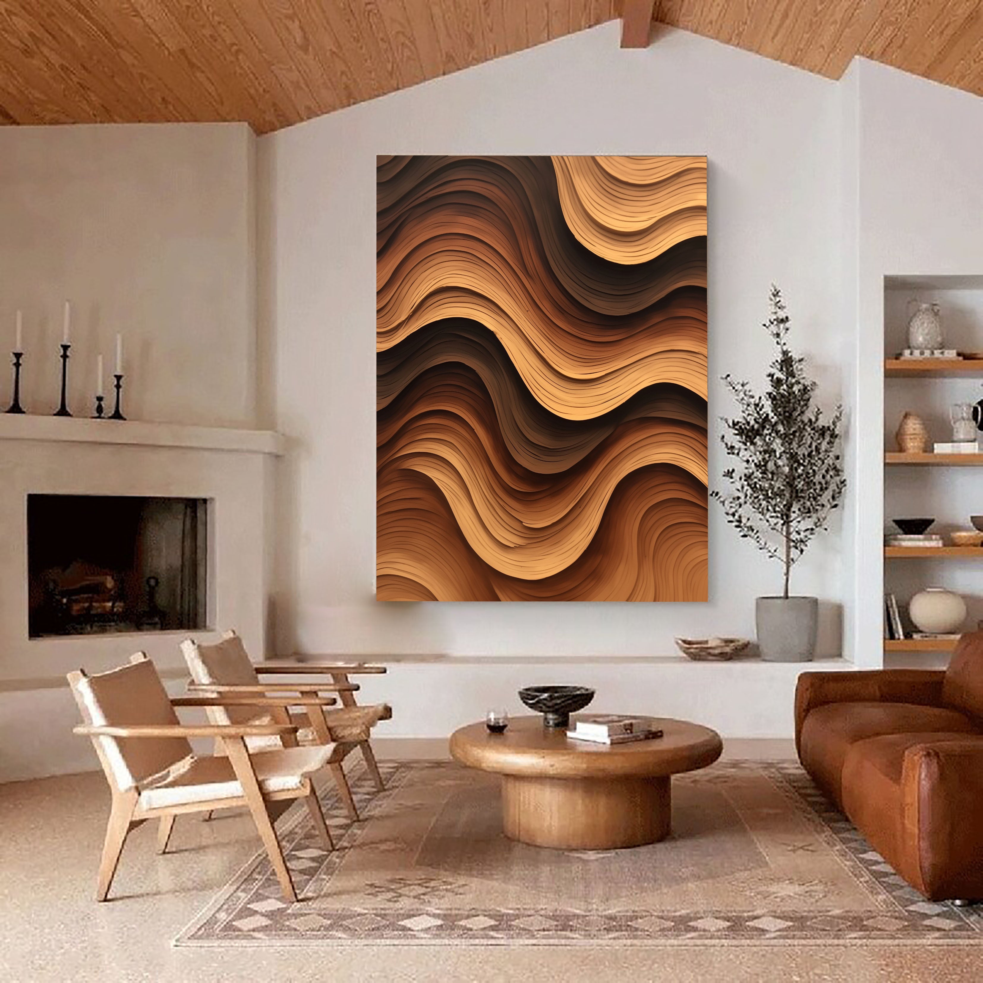 Textured Wave Opulence | Brown Rhythm