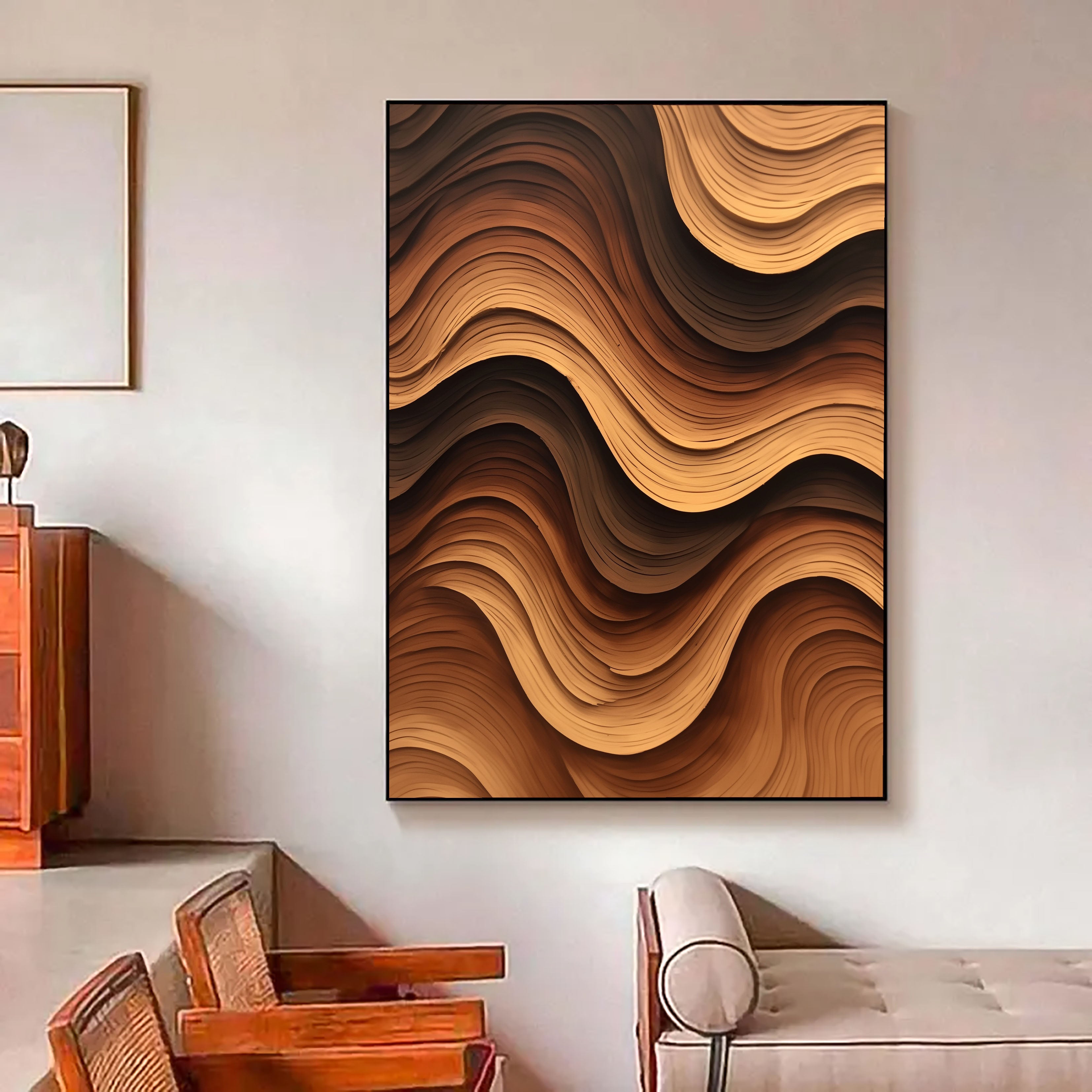Textured Wave Opulence | Brown Rhythm