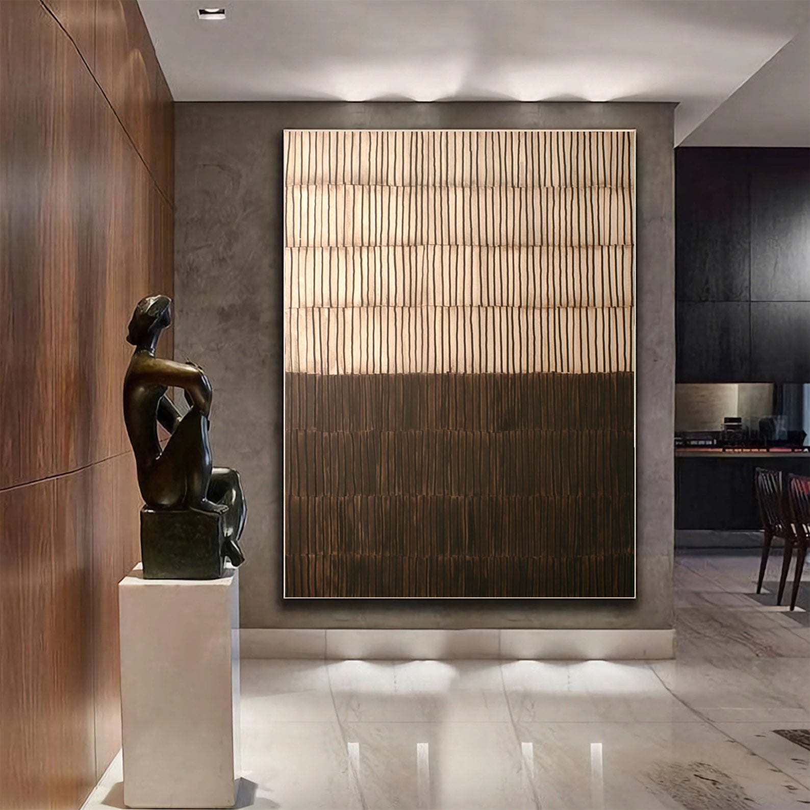 Textured Striped Opulence | Brown Gradient