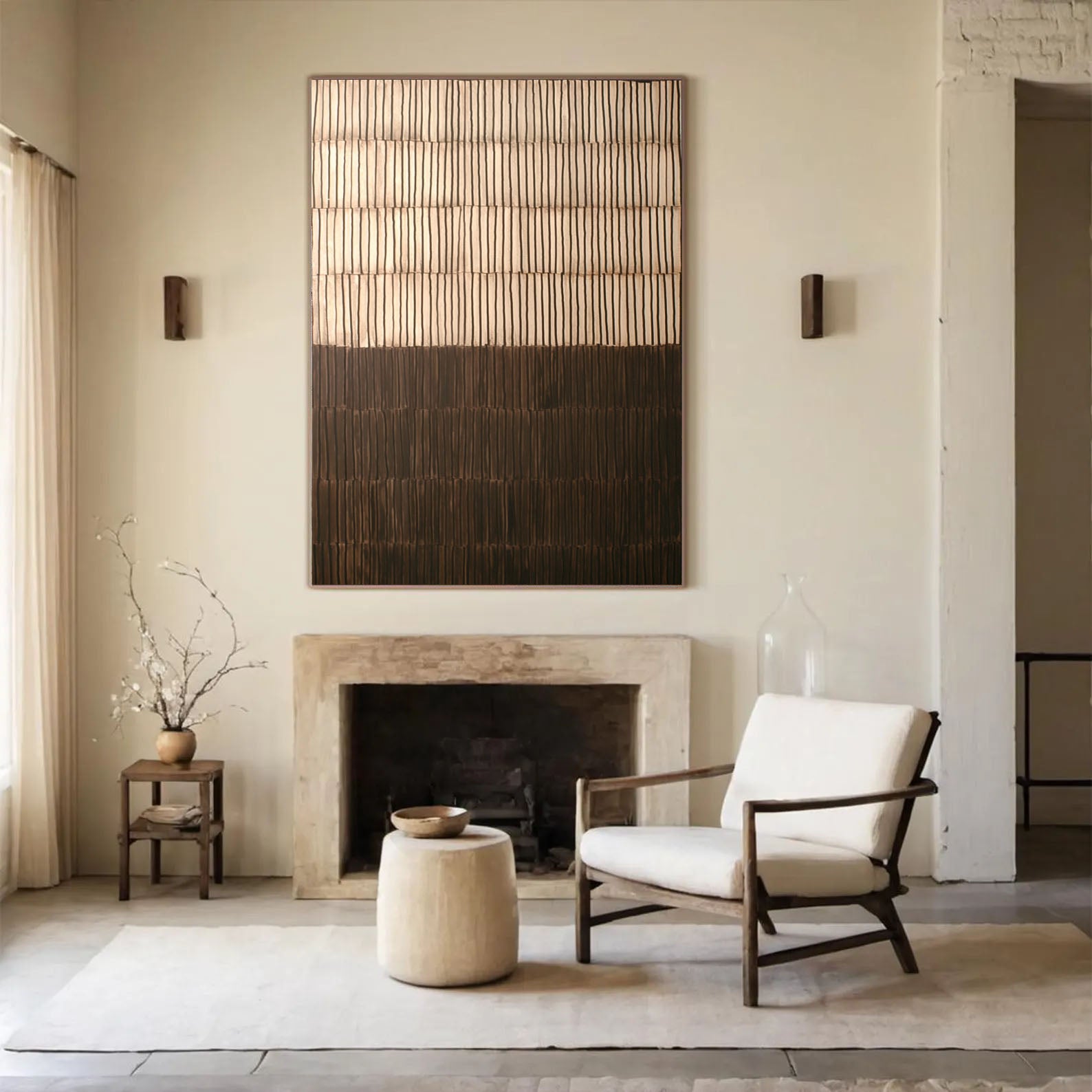 Textured Striped Opulence | Brown Gradient