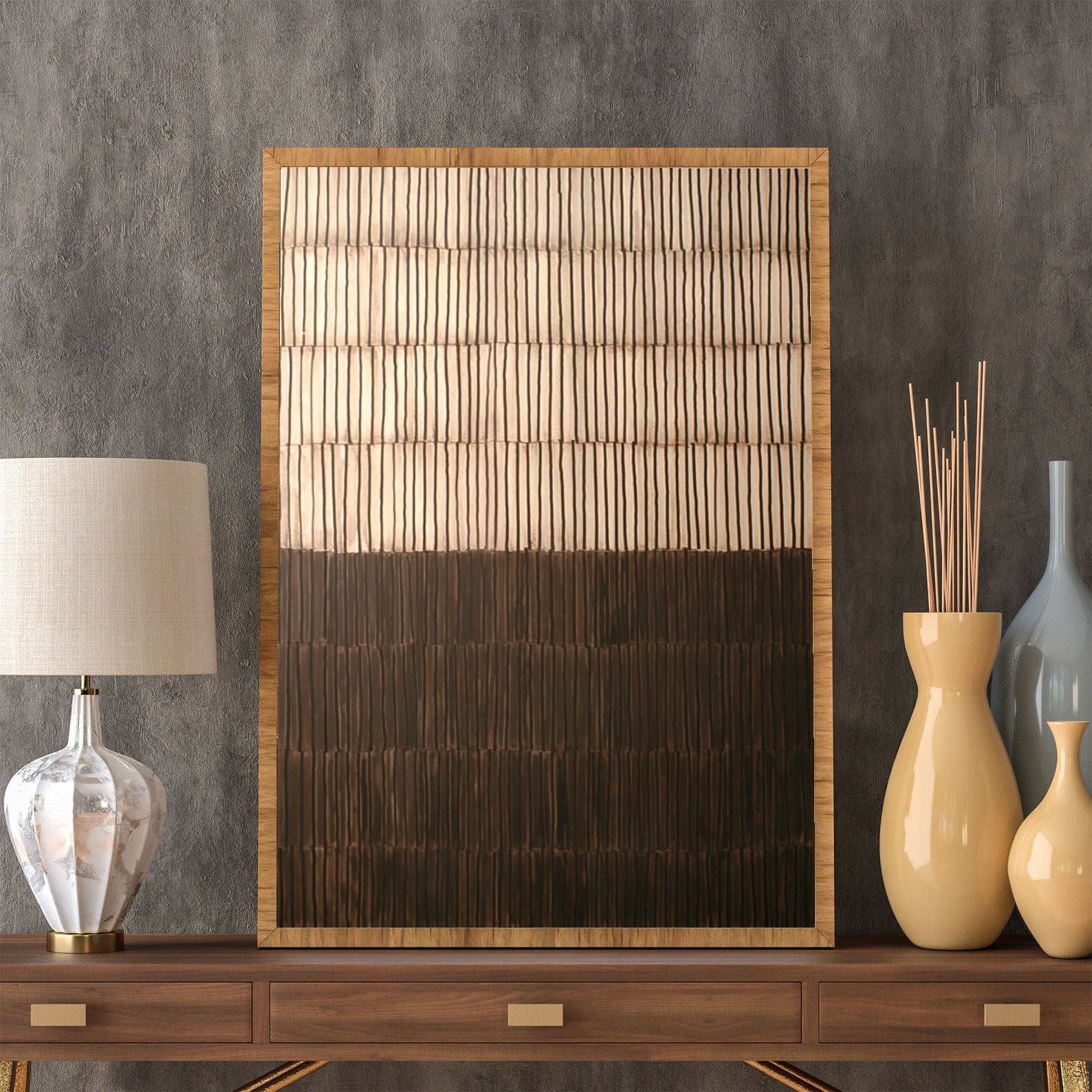 Textured Striped Opulence | Brown Gradient